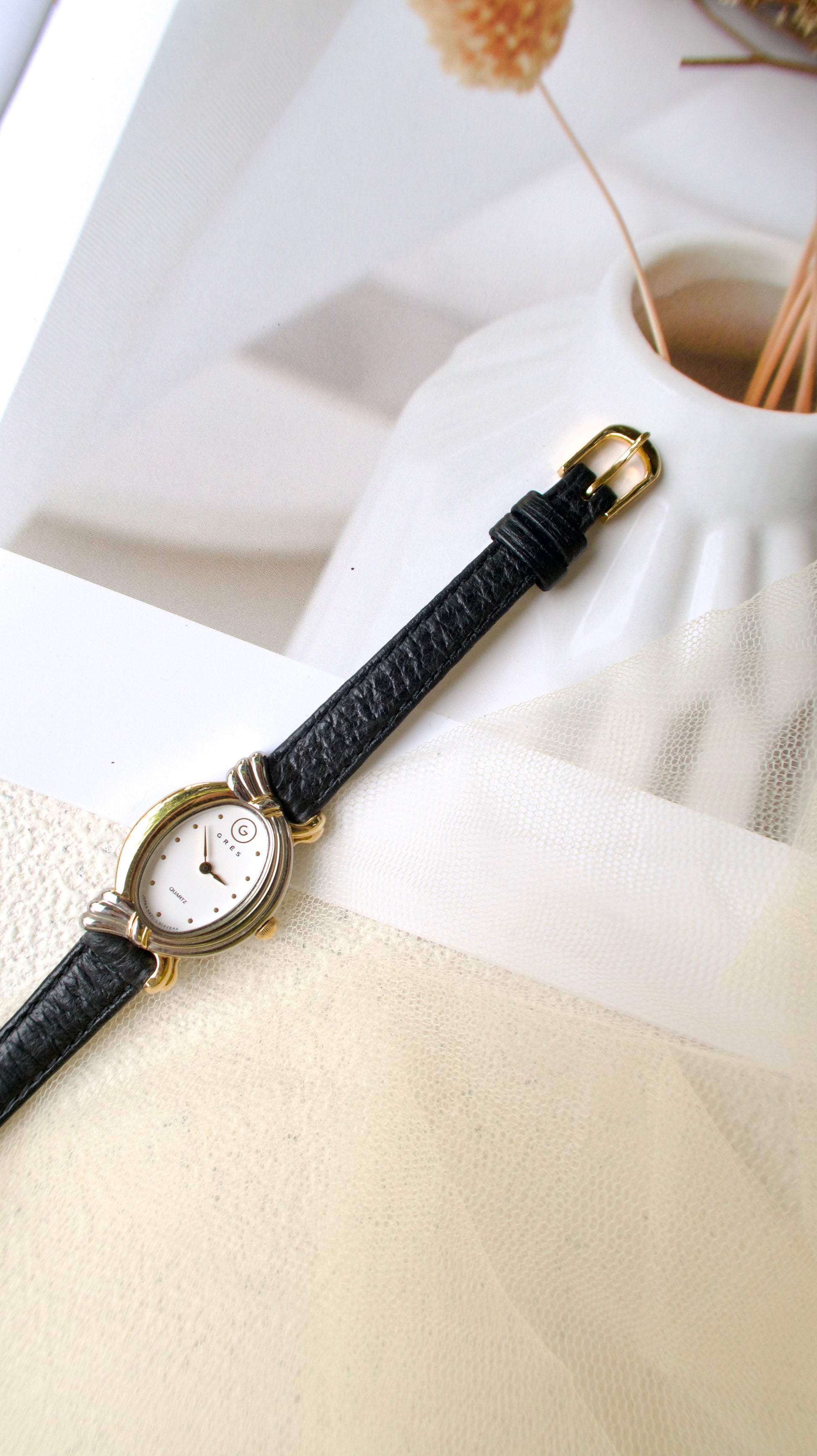 GRES by Ctz. Two Tone Leather Strap Watch