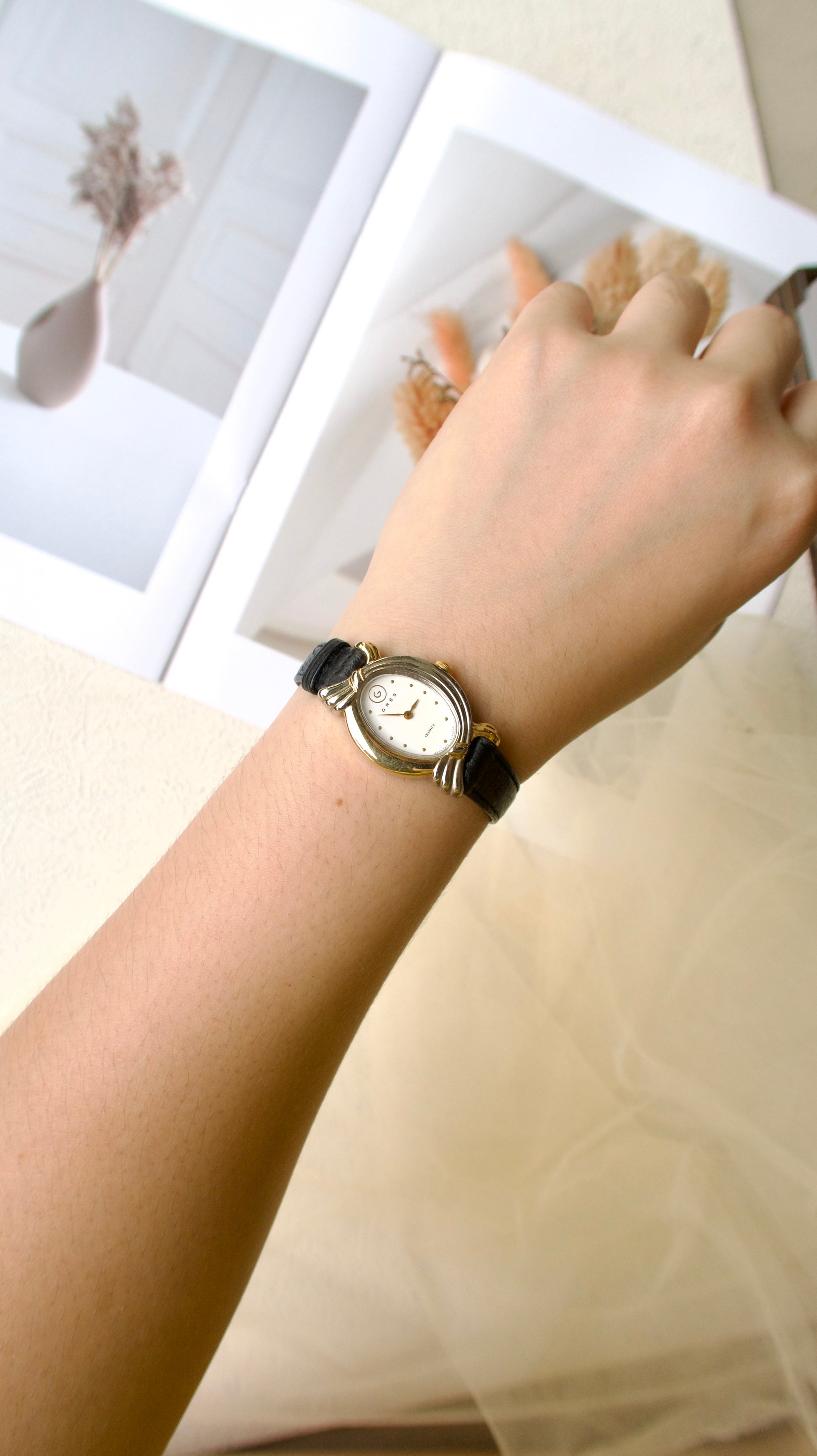 GRES by Ctz. Two Tone Leather Strap Watch