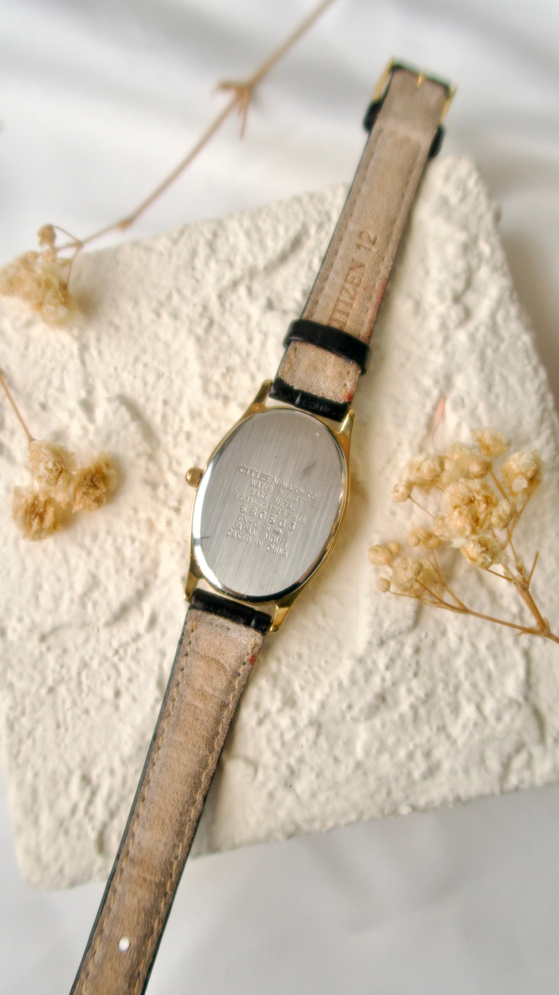 CTZ. Oval White Dial with Black Strap Watch