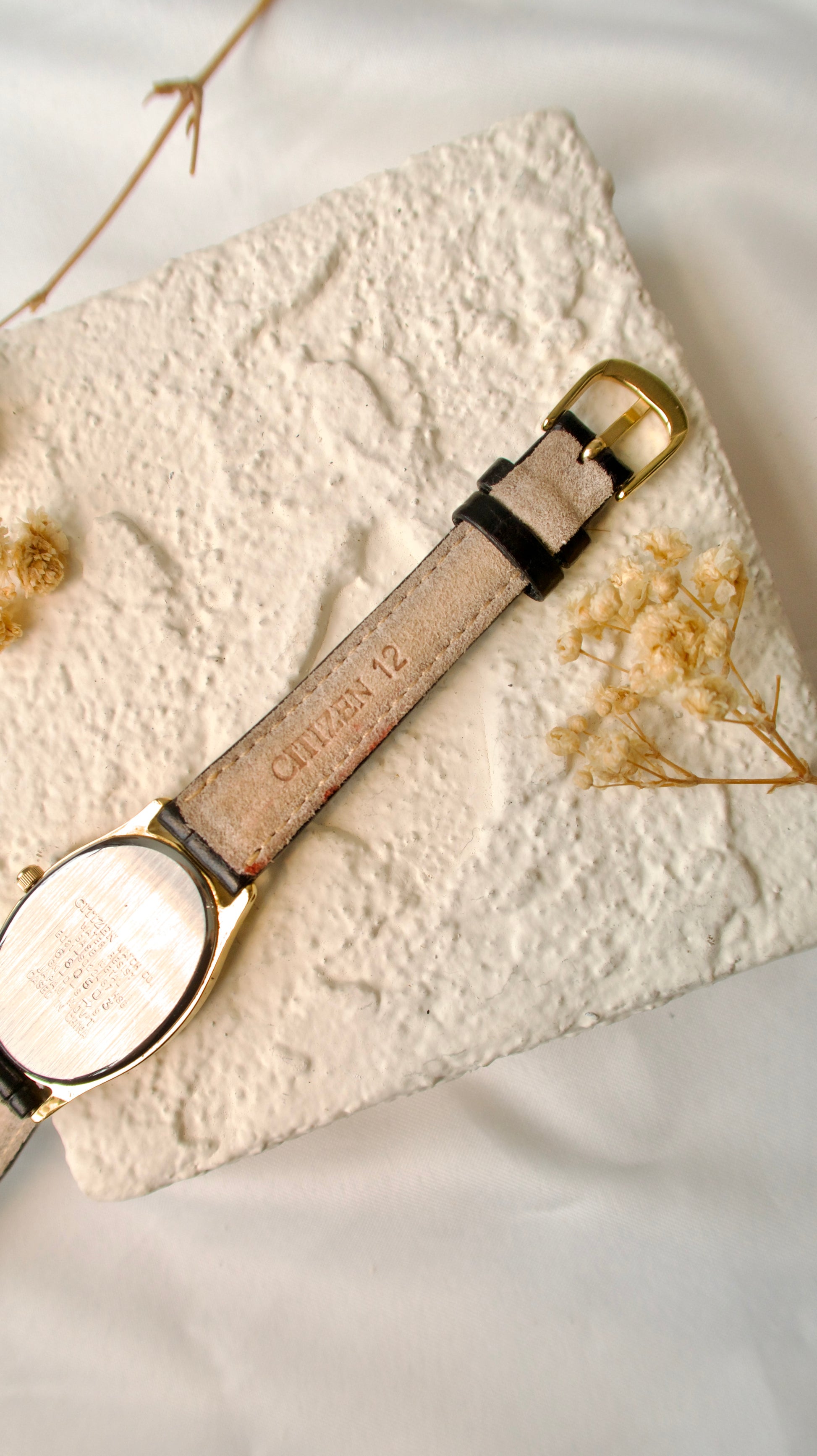 CTZ. Oval White Dial with Black Strap Watch