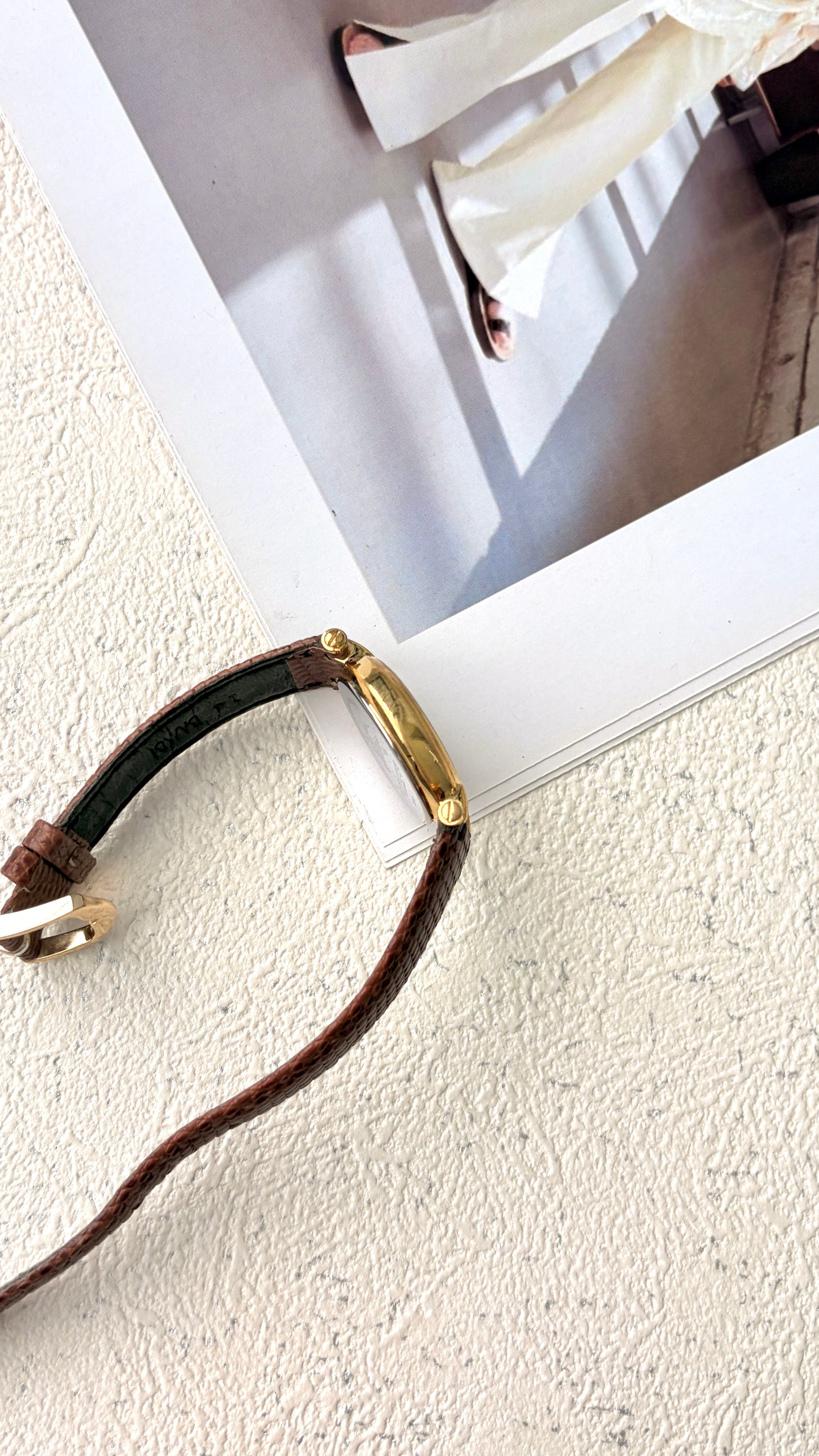 BRBY. White Roman Date Round Dial Brown Strap Watch