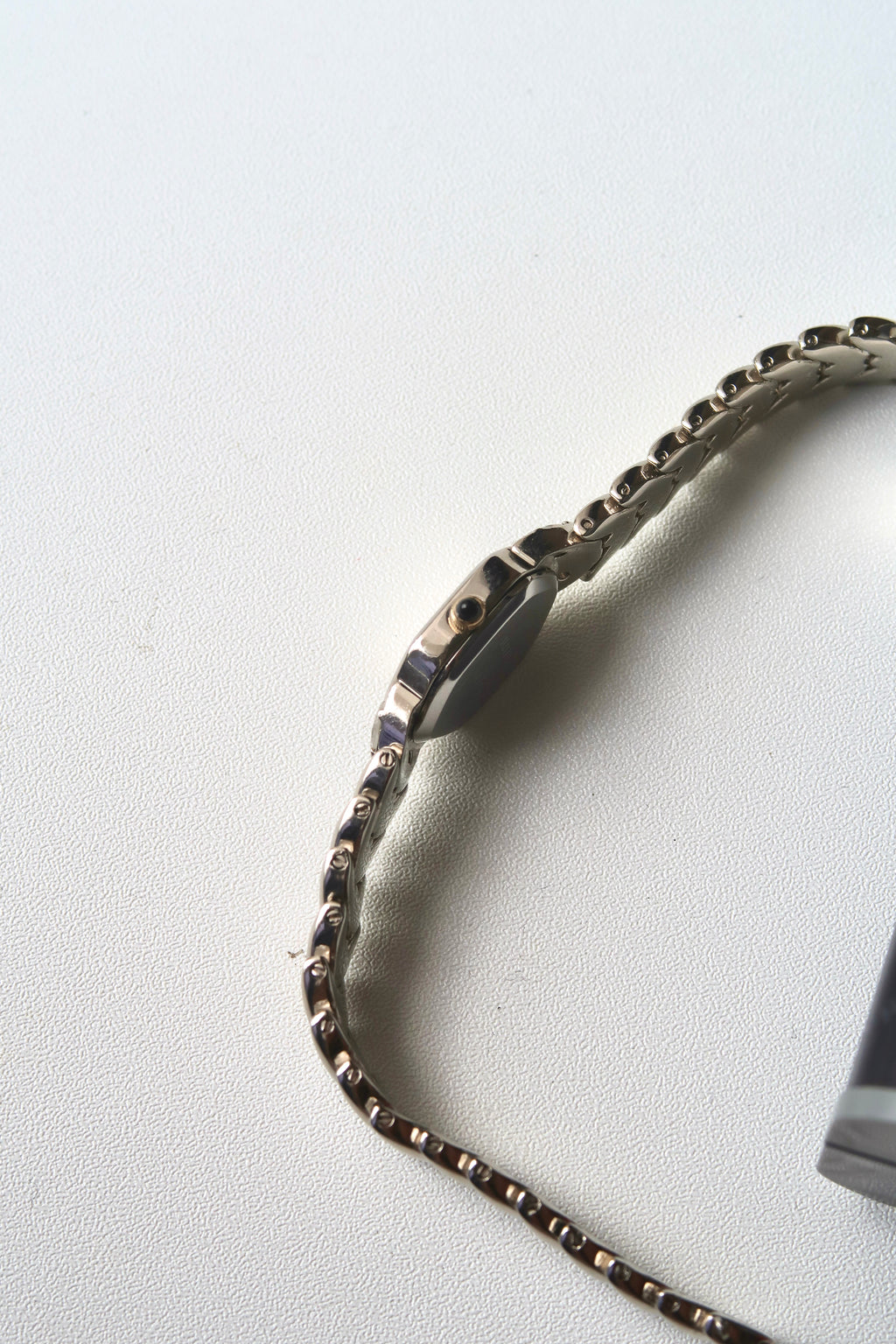 [WITH BOX] RD Silver Hexa Diamond Dial Silver Chain Watch