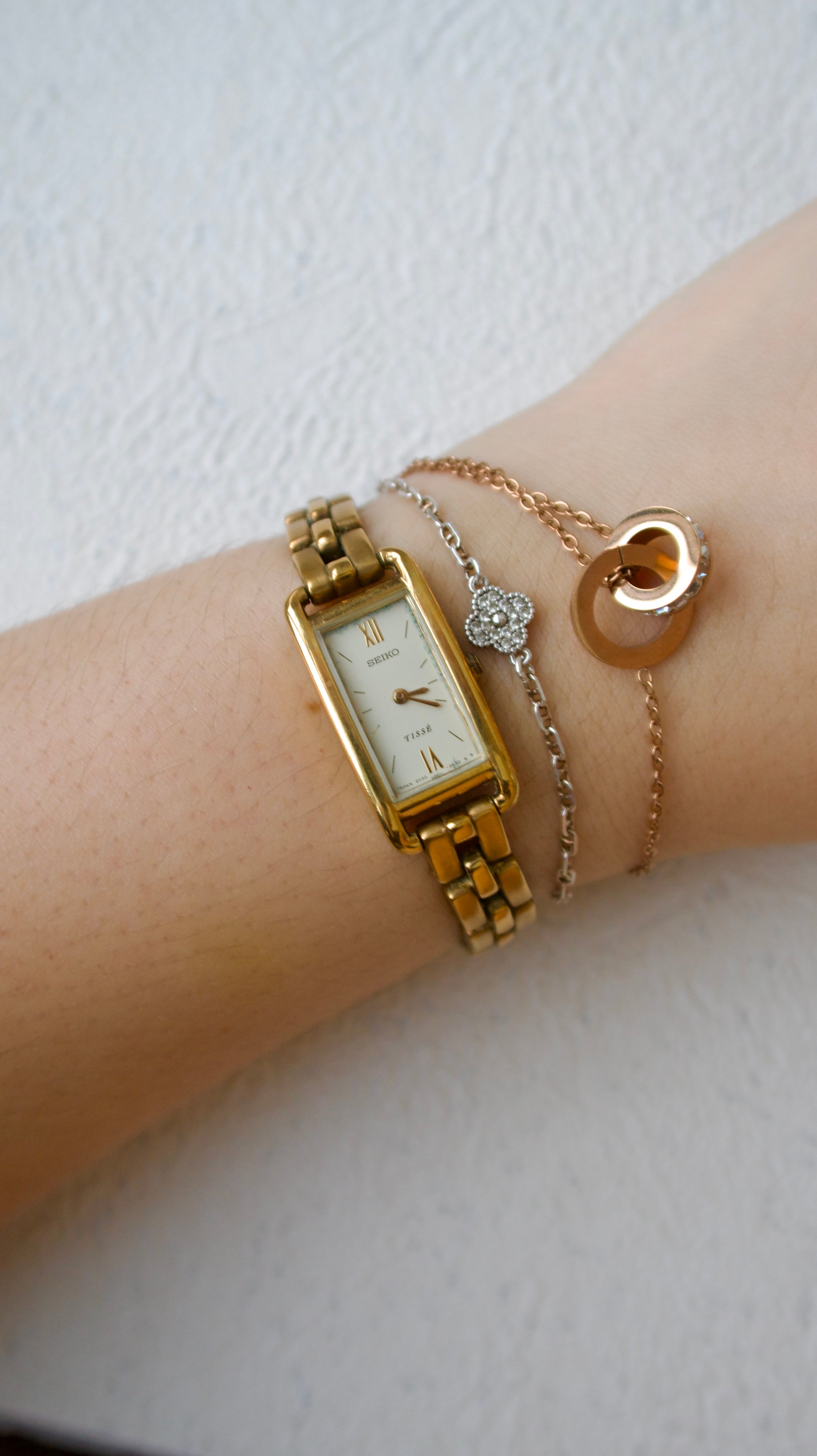 S. Tisse Rose Gold Chain Square Dial