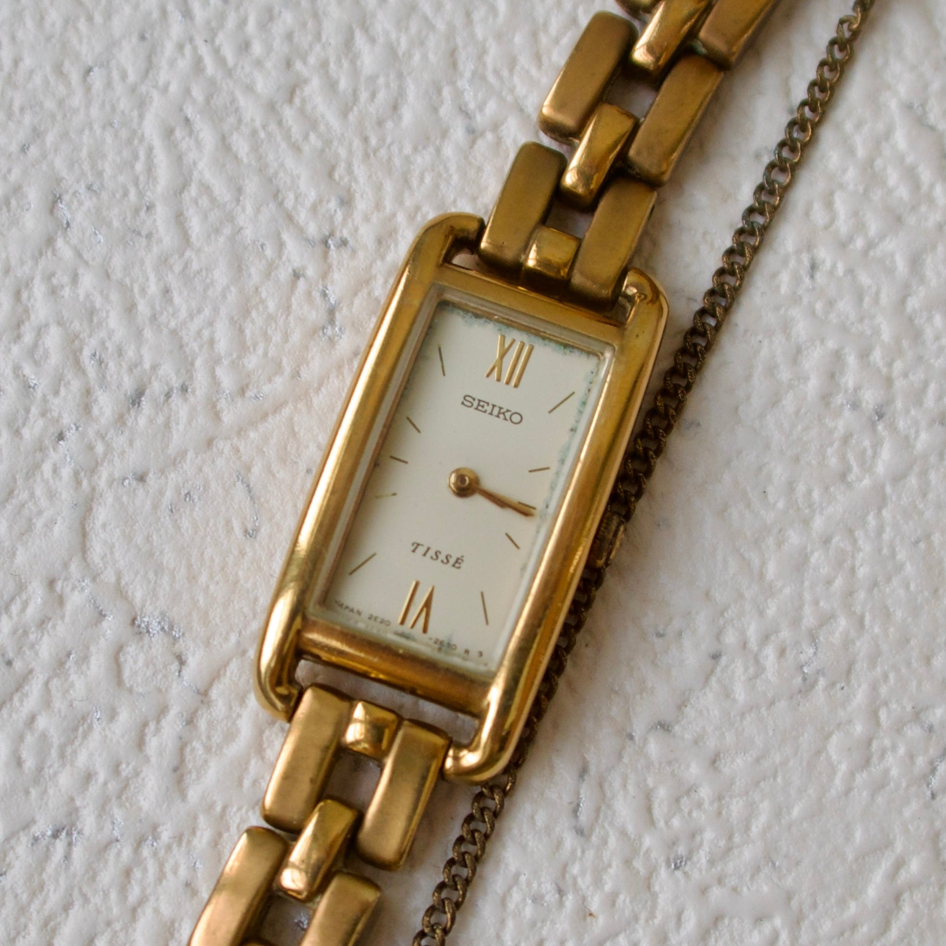 S. Tisse Rose Gold Chain Square Dial