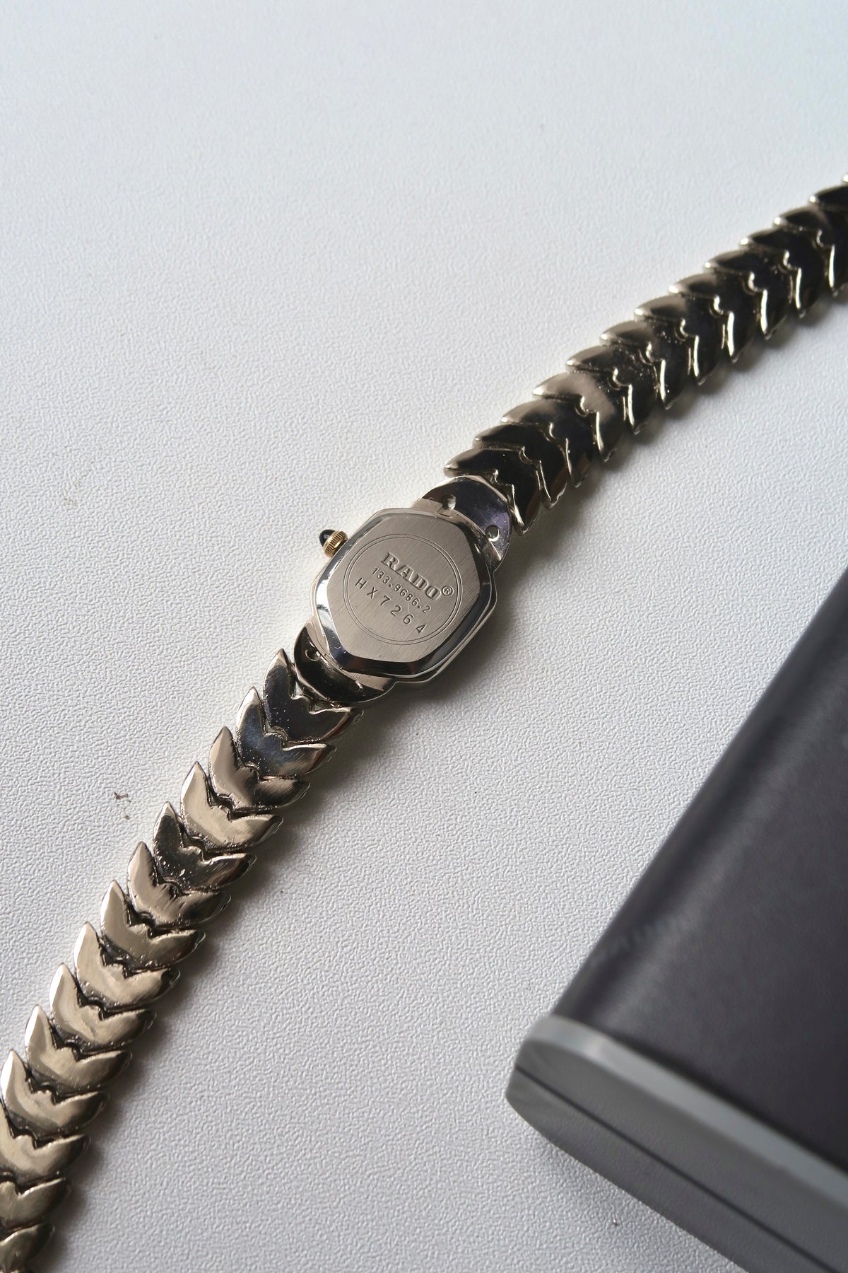 [WITH BOX] RD Silver Hexa Diamond Dial Silver Chain Watch