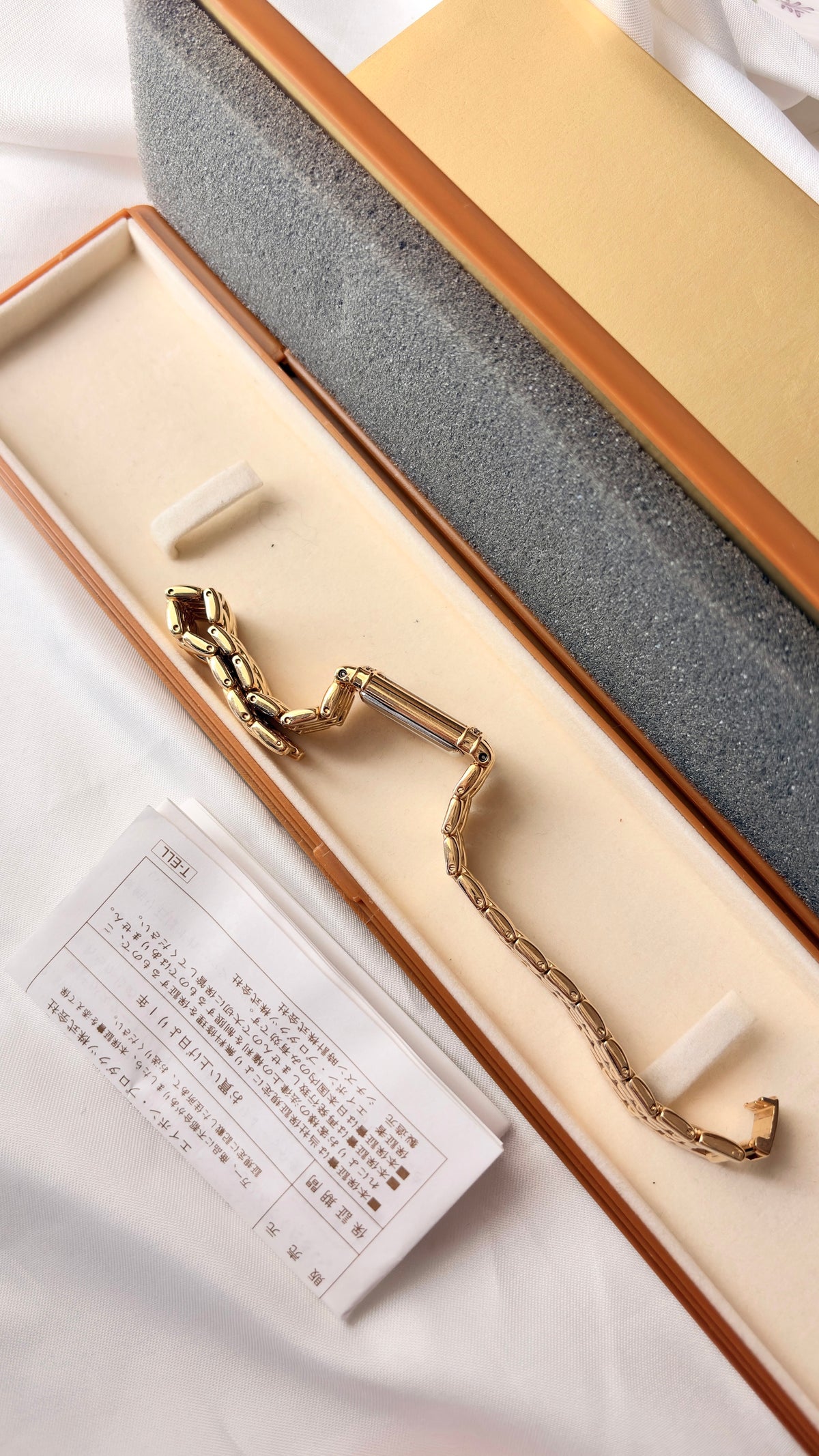 [WITH BOX] Lancel Paris Gold Rect Roman Dial Gold Chain Watch