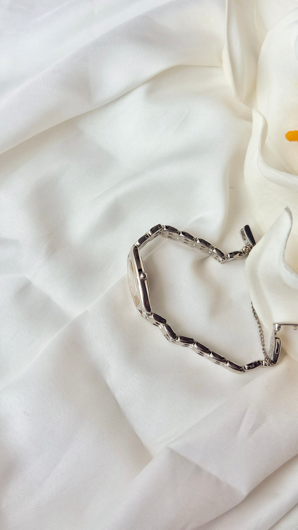 CTZ. Opus White Rect Dial Silver SS Chain Watch