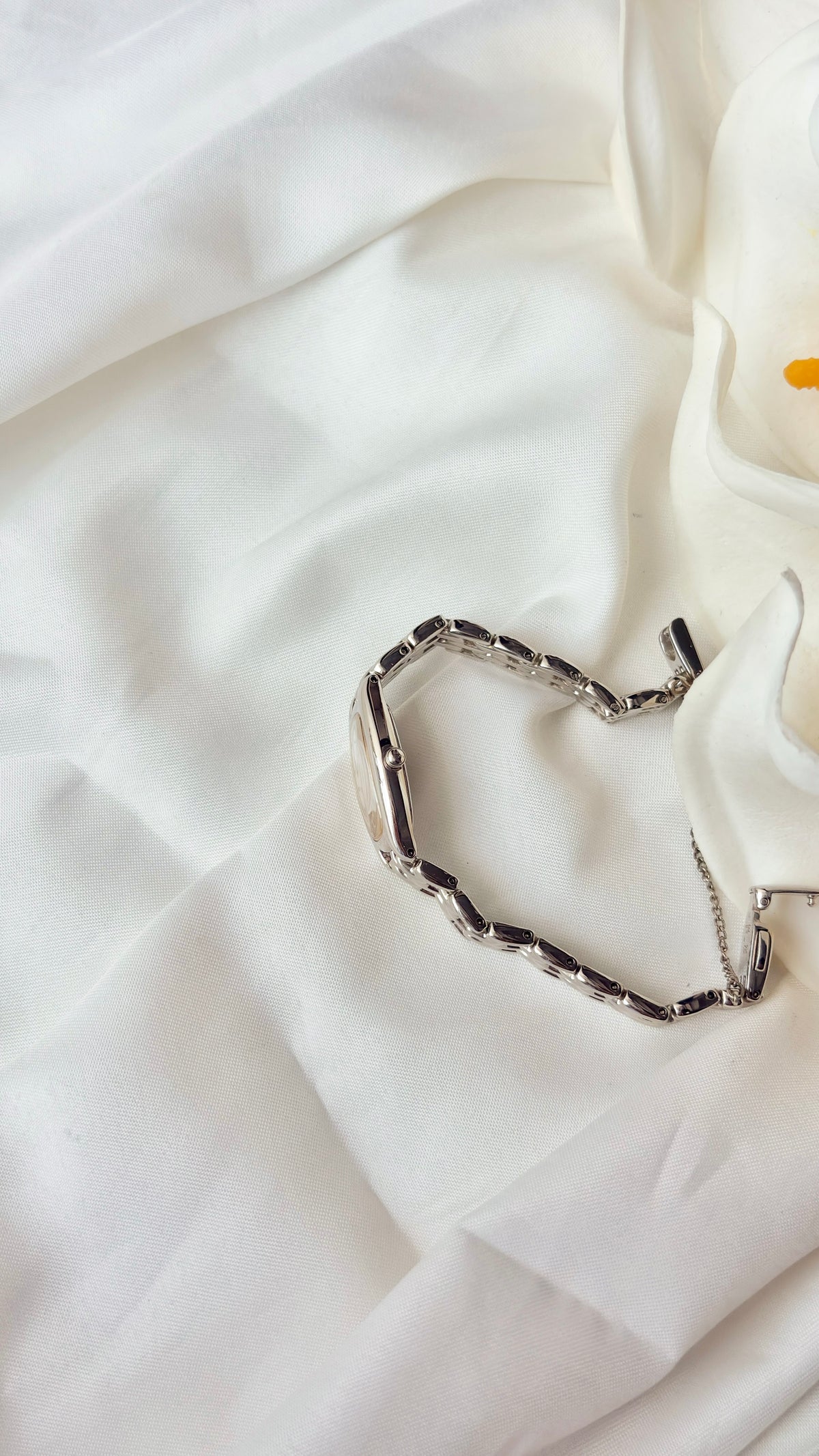 CTZ. Opus White Rect Dial Silver SS Chain Watch
