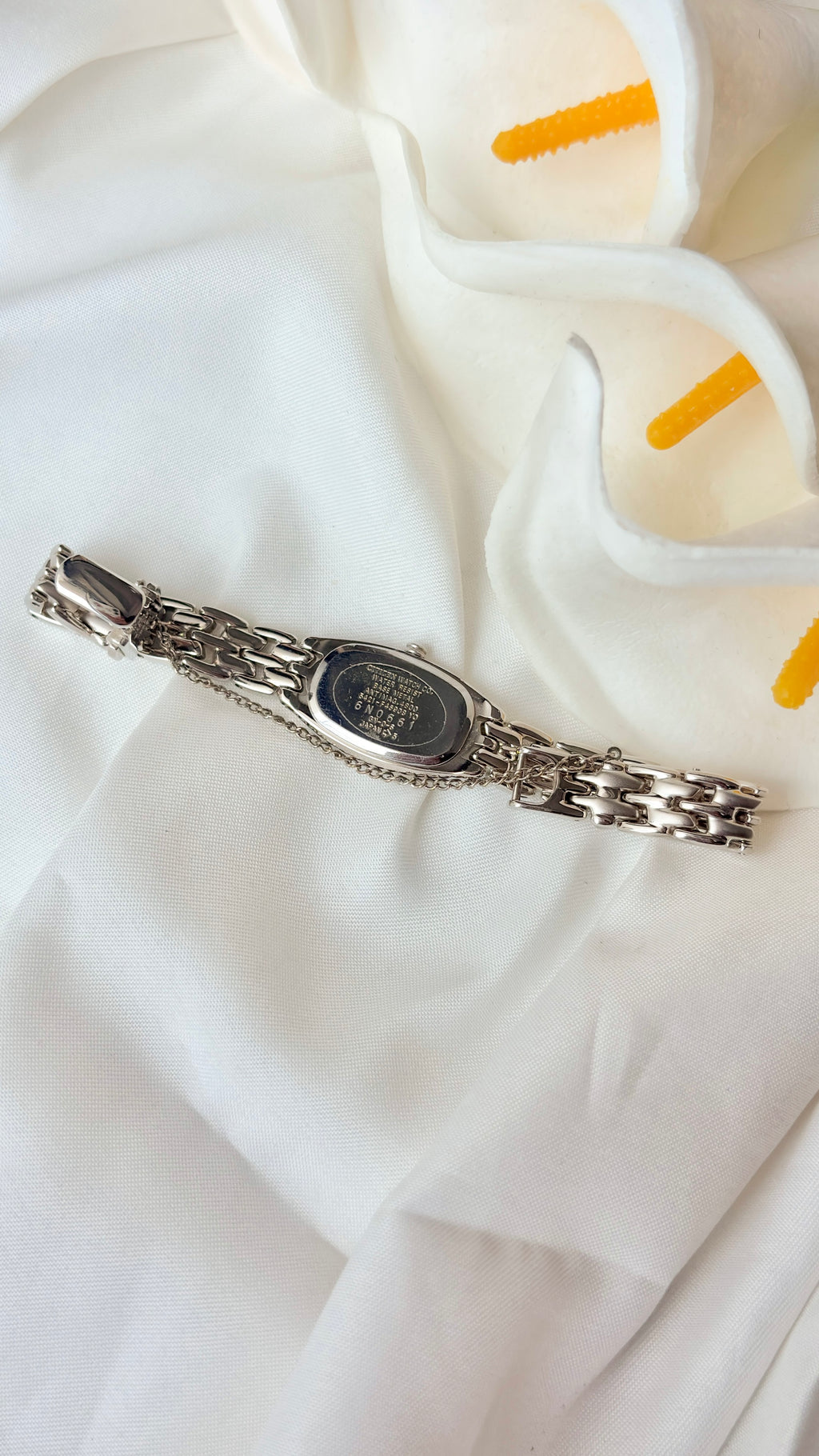 CTZ. Opus White Rect Dial Silver SS Chain Watch