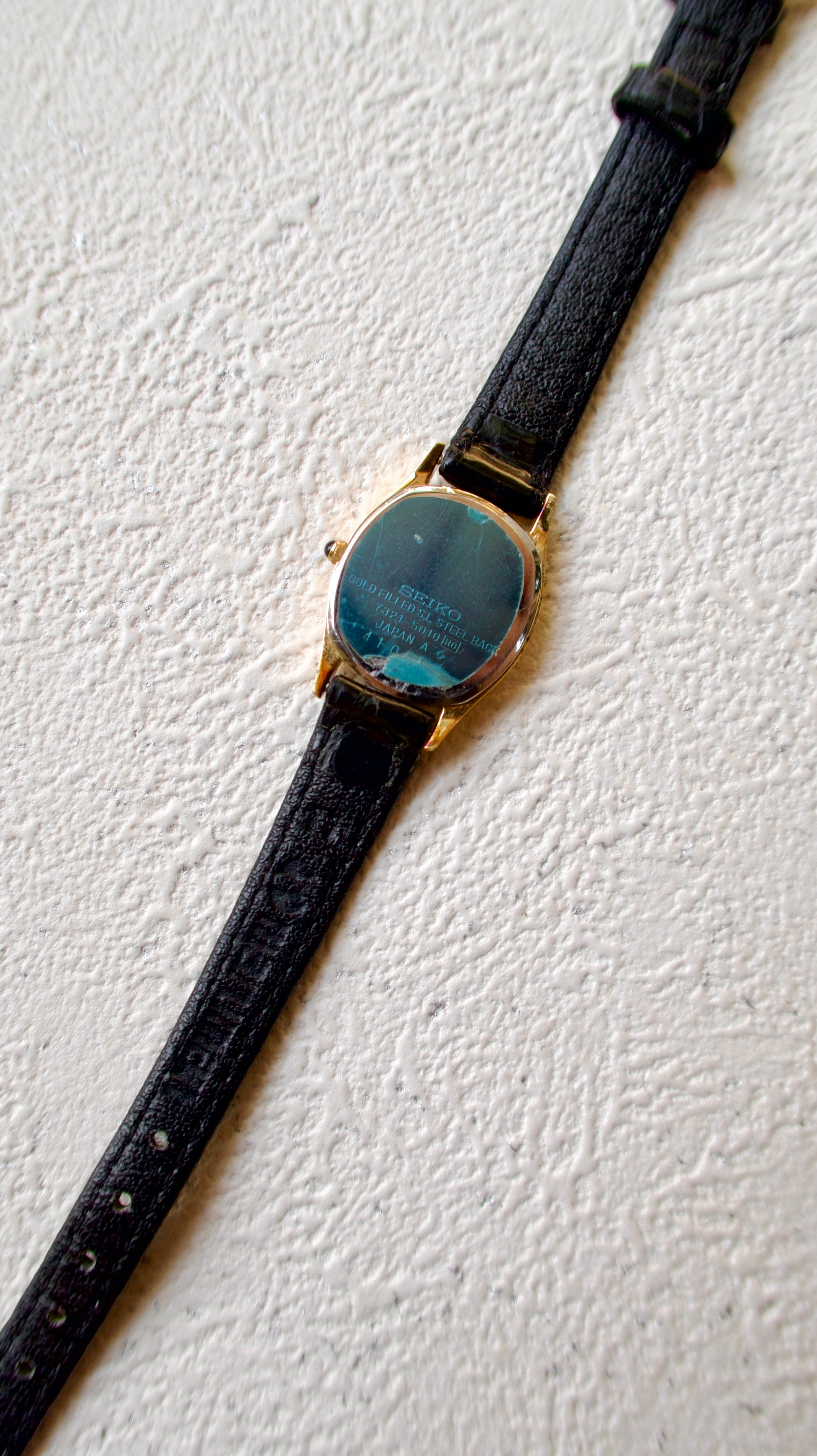 S. Exceline Oval Gold Dial with Black Strap