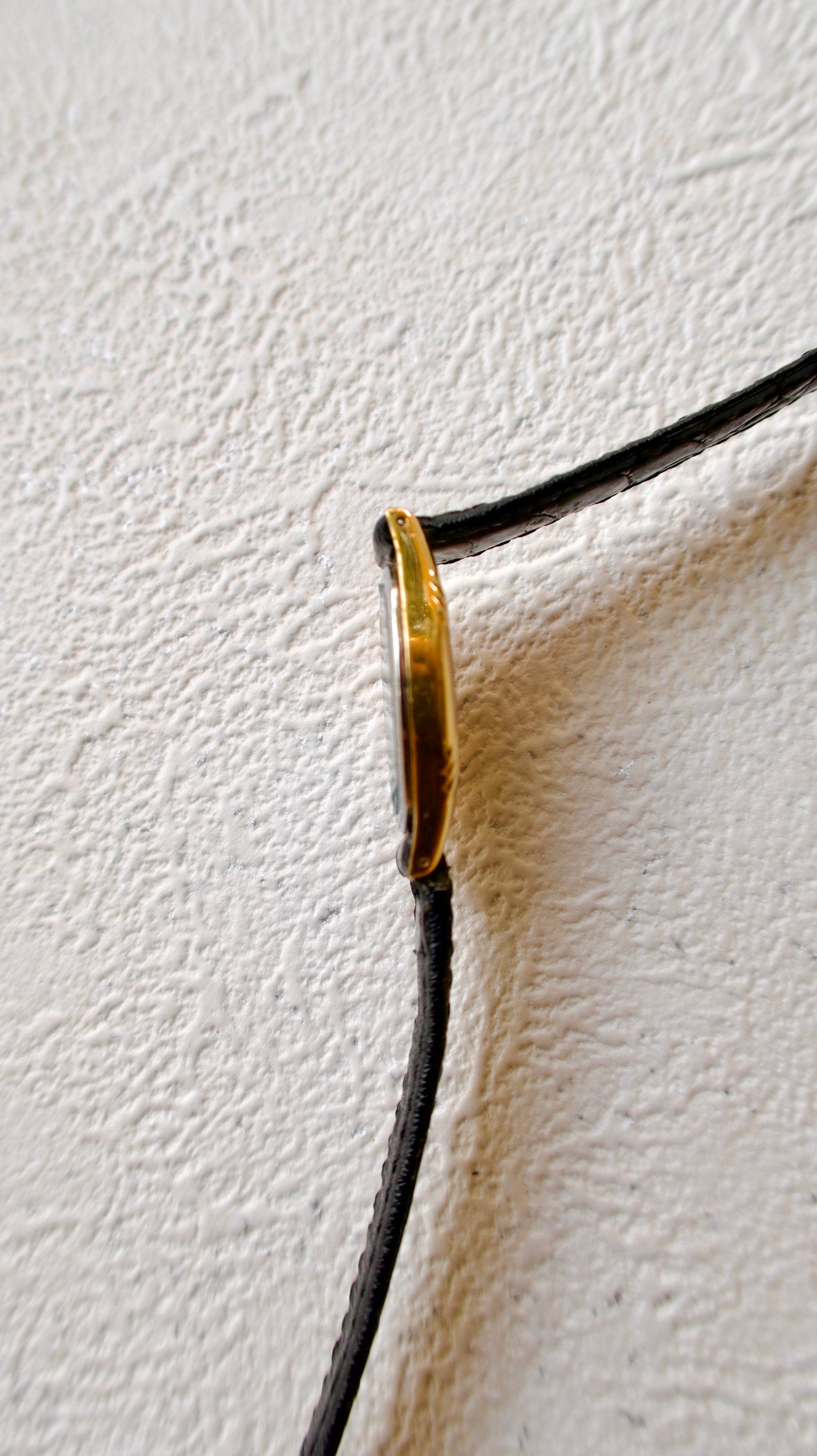 S. Exceline Oval Gold Dial with Black Strap