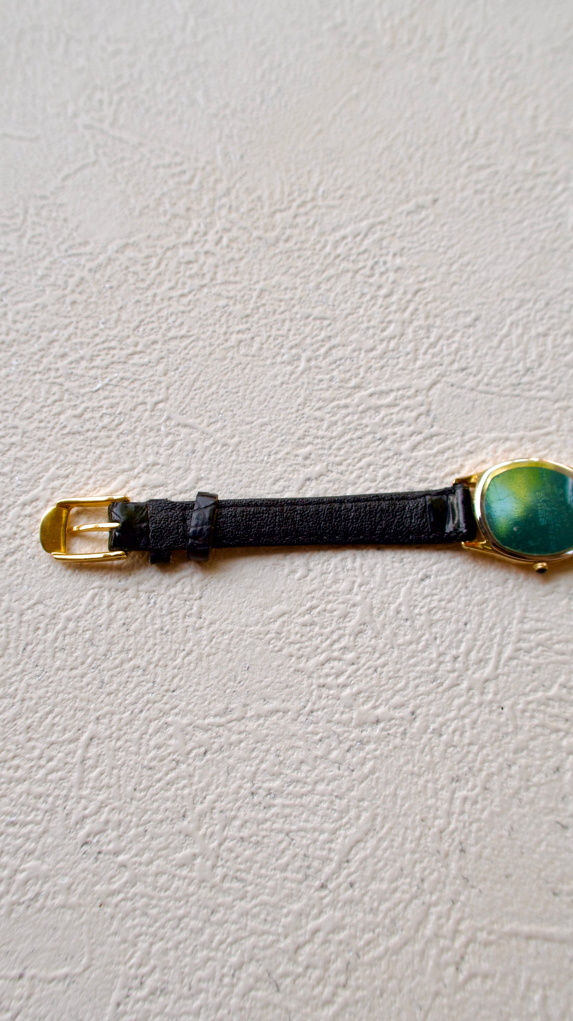 S. Exceline Oval Gold Dial with Black Strap