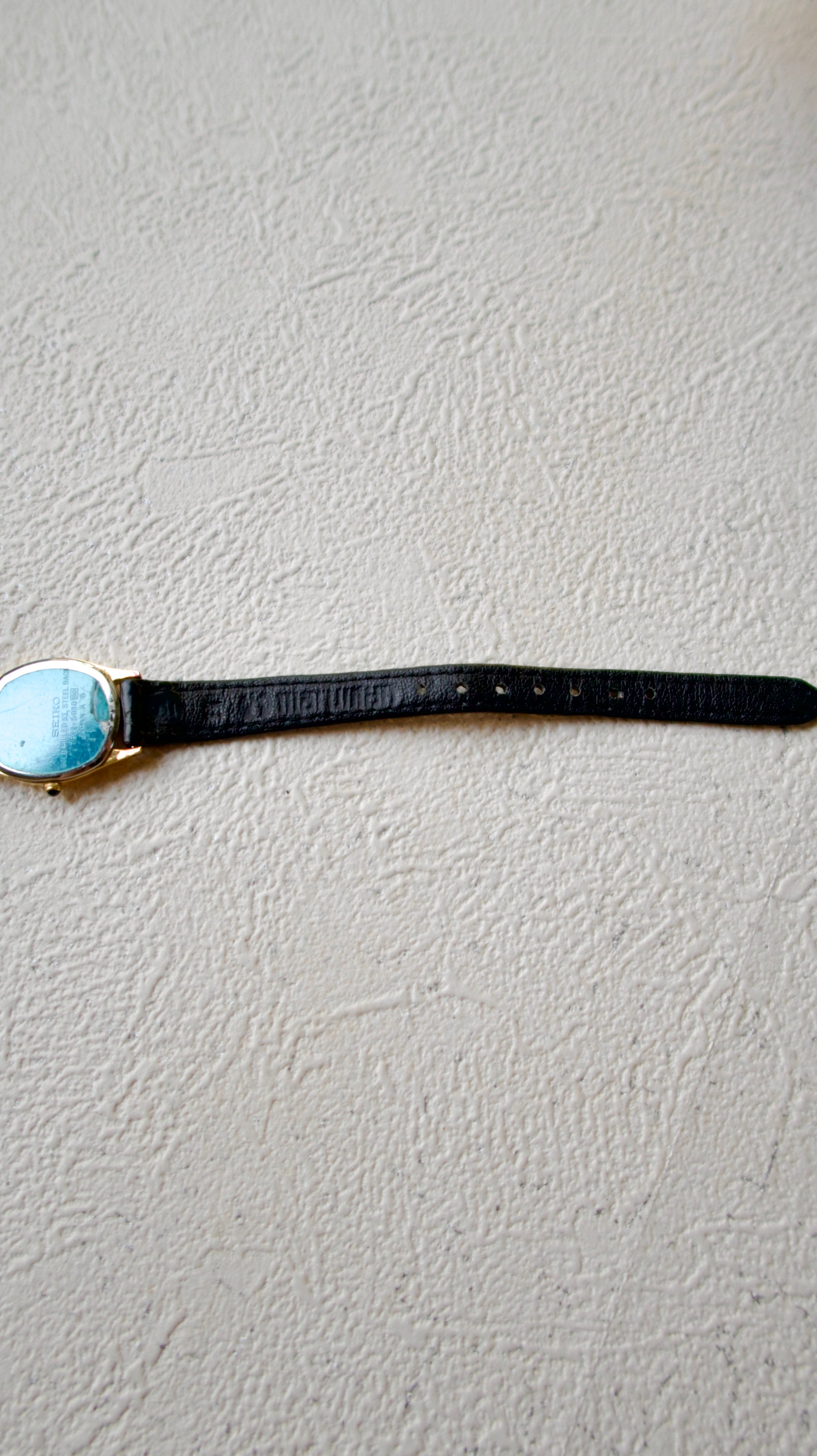 S. Exceline Oval Gold Dial with Black Strap