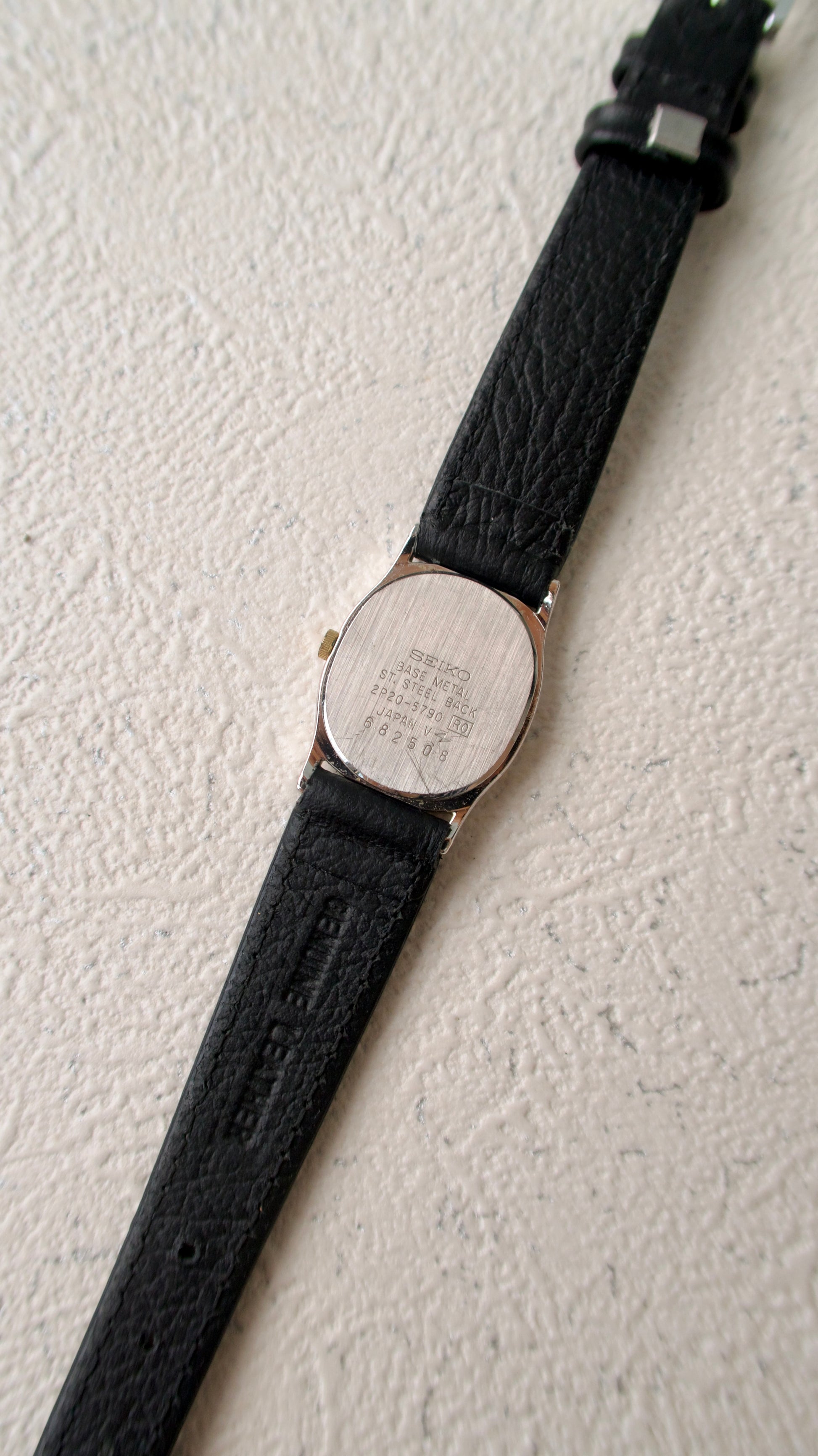 S. Two Tone Black Strap Watch