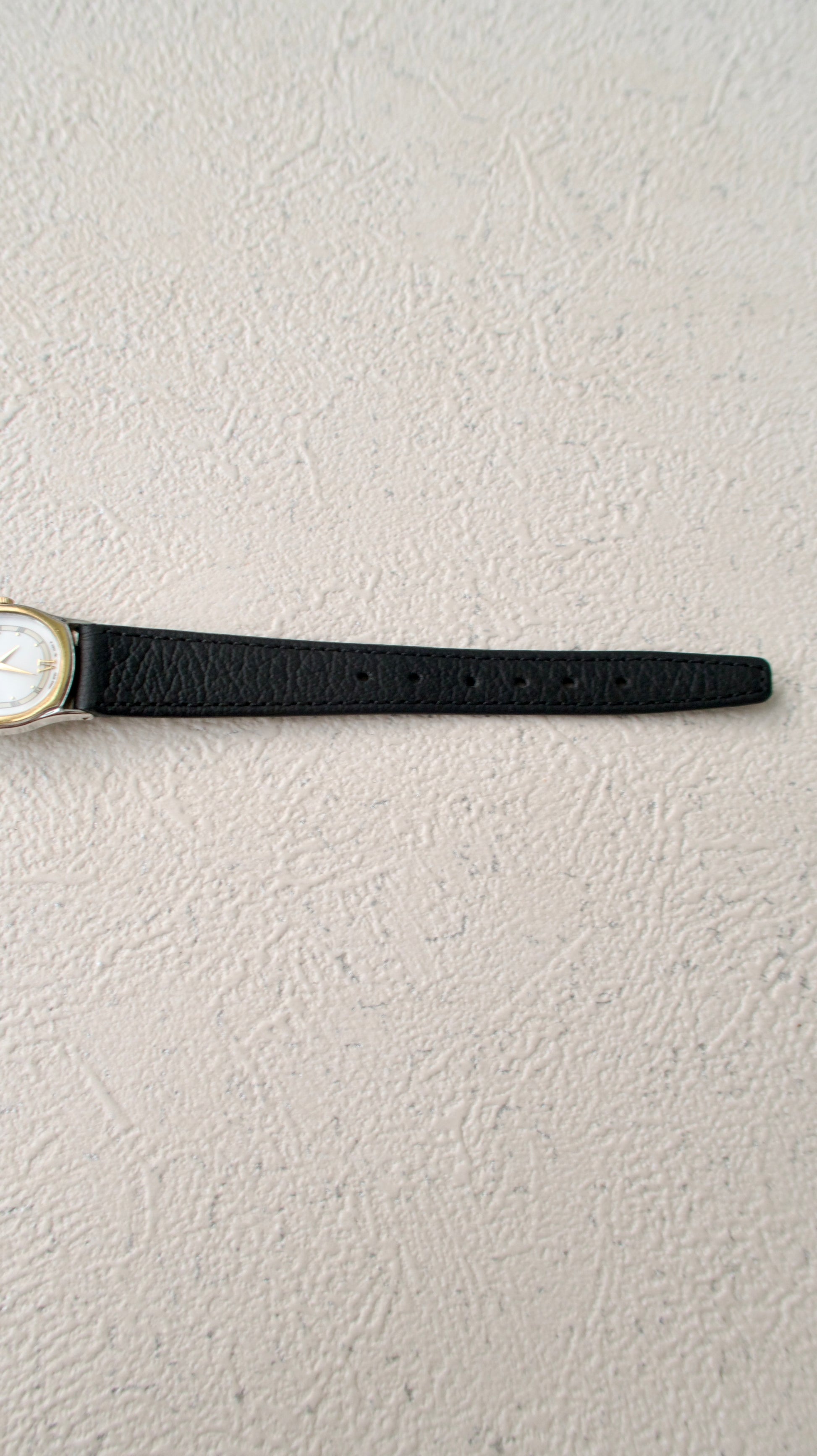 S. Two Tone Black Strap Watch