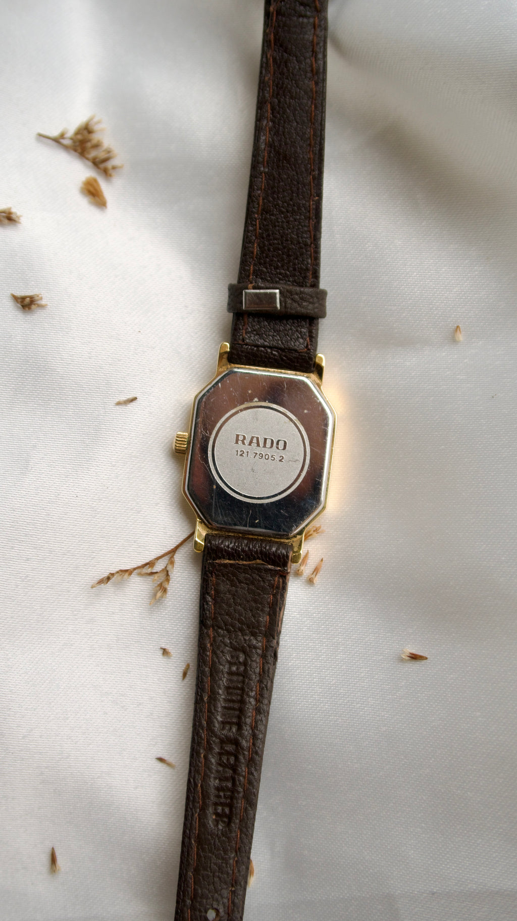 RD. Gold Square Dial with Brown Leather Strap