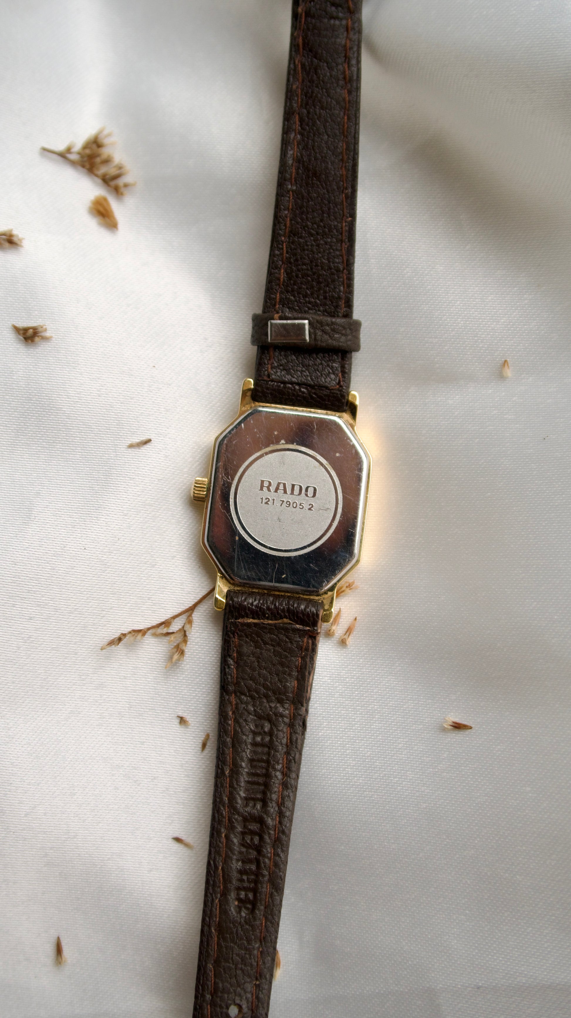 RD. Gold Square Dial with Brown Leather Strap