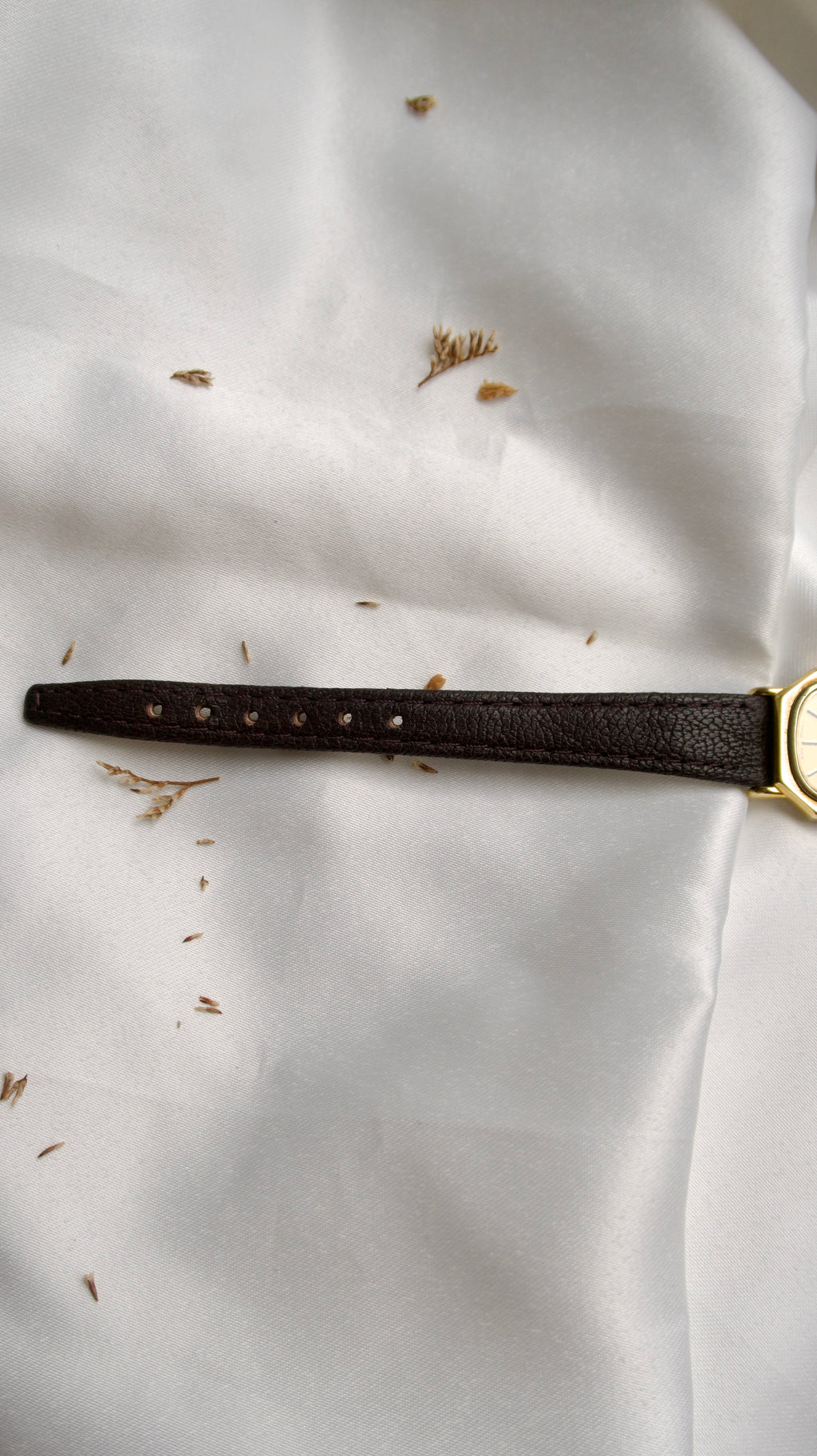 RD. Gold Square Dial with Brown Leather Strap
