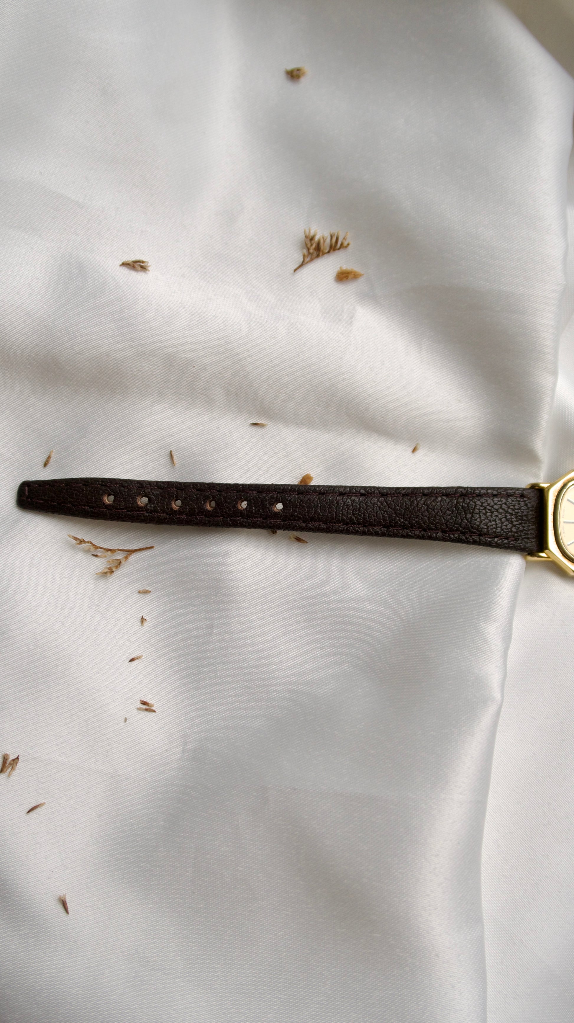 RD. Gold Square Dial with Brown Leather Strap