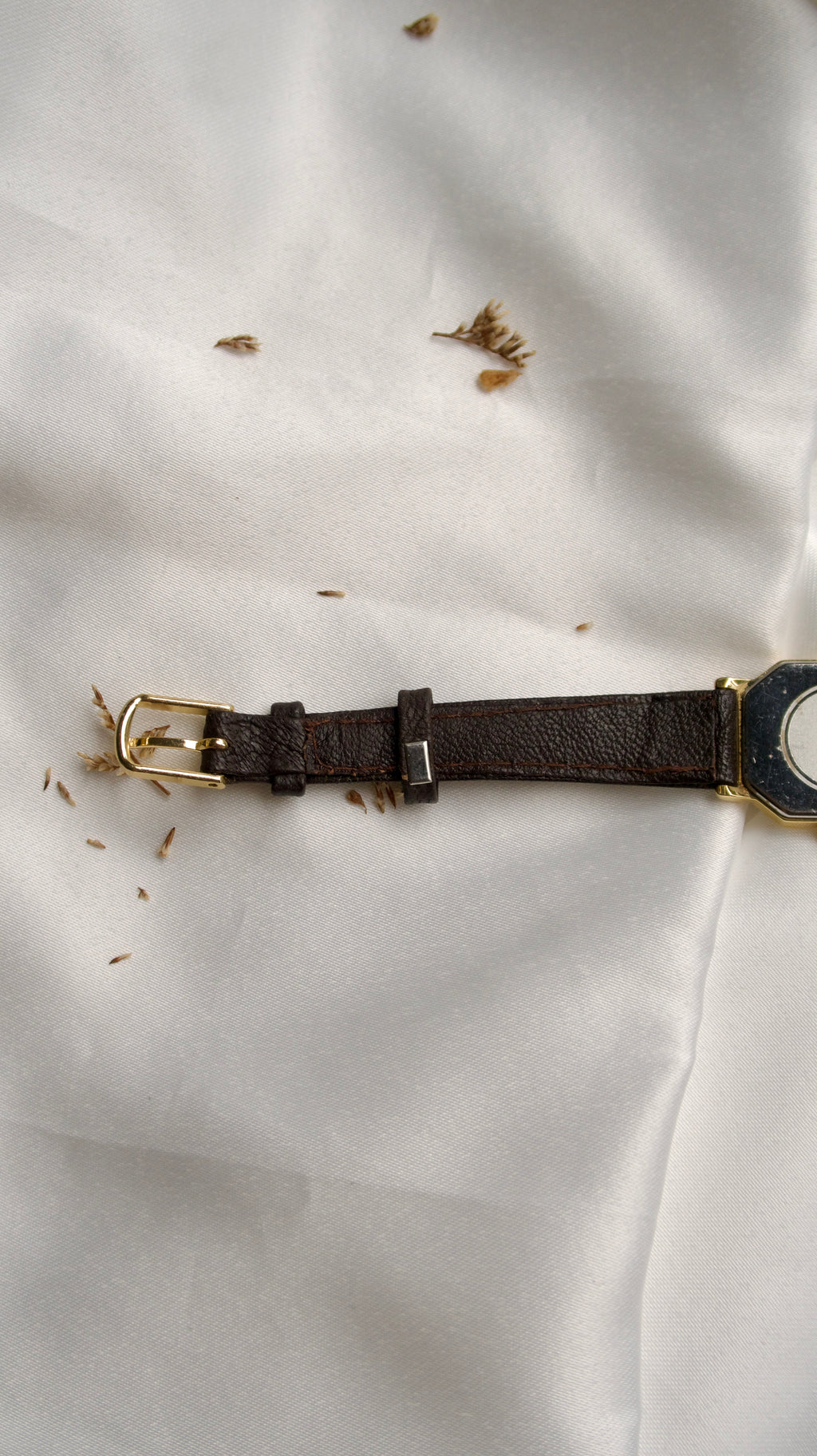 RD. Gold Square Dial with Brown Leather Strap