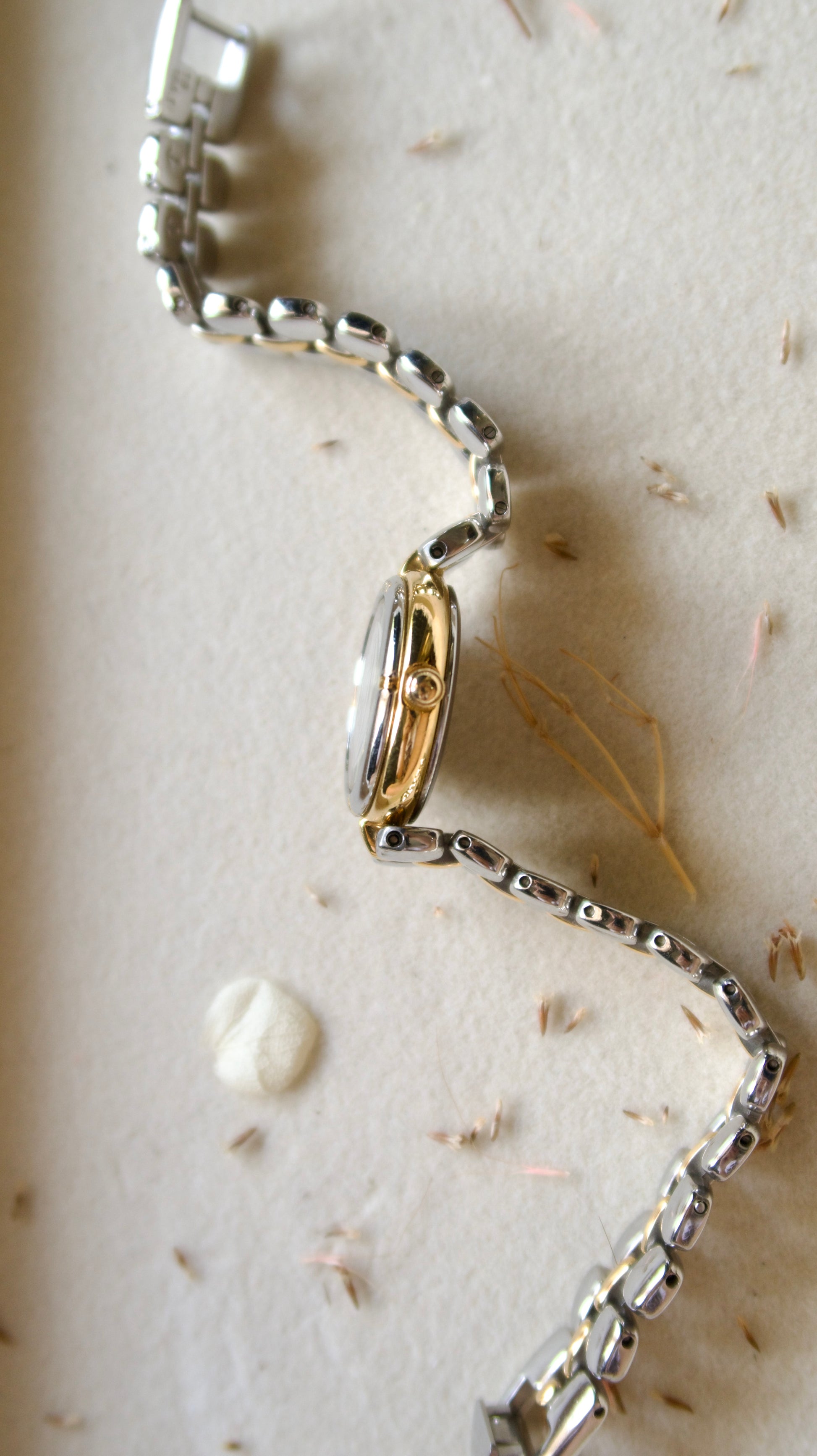 S. Lucent White Round Dial with Two Tone Chain