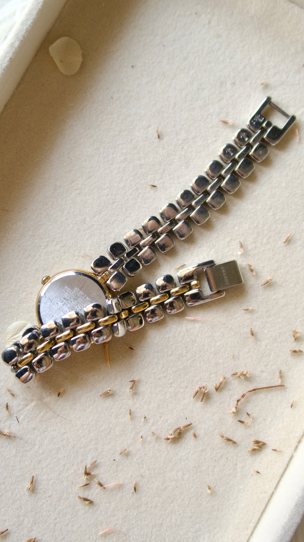 S. Lucent White Round Dial with Two Tone Chain