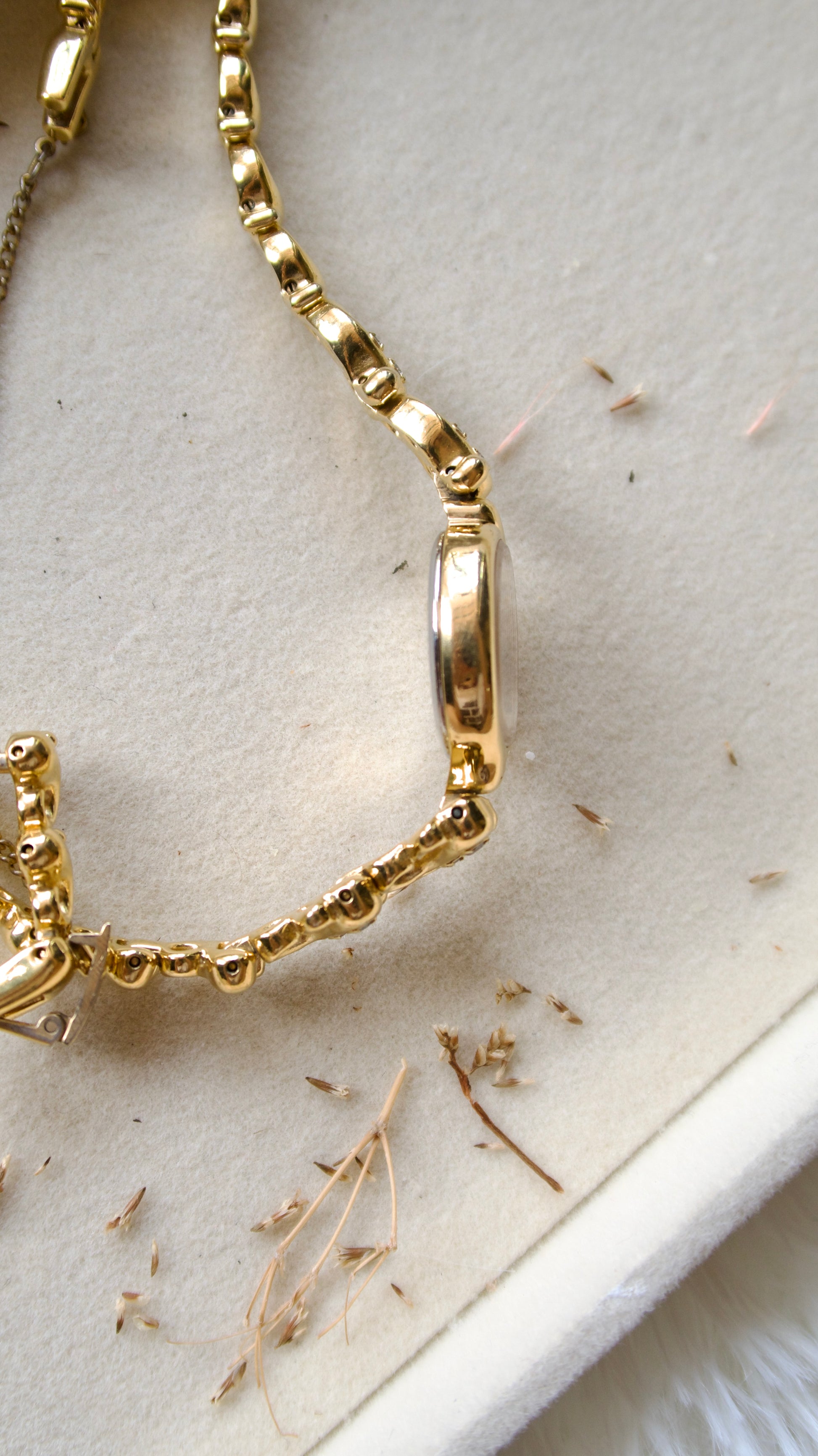 CTZ. Sylph Gold Oval Dial with White Jewels & Gold Chain