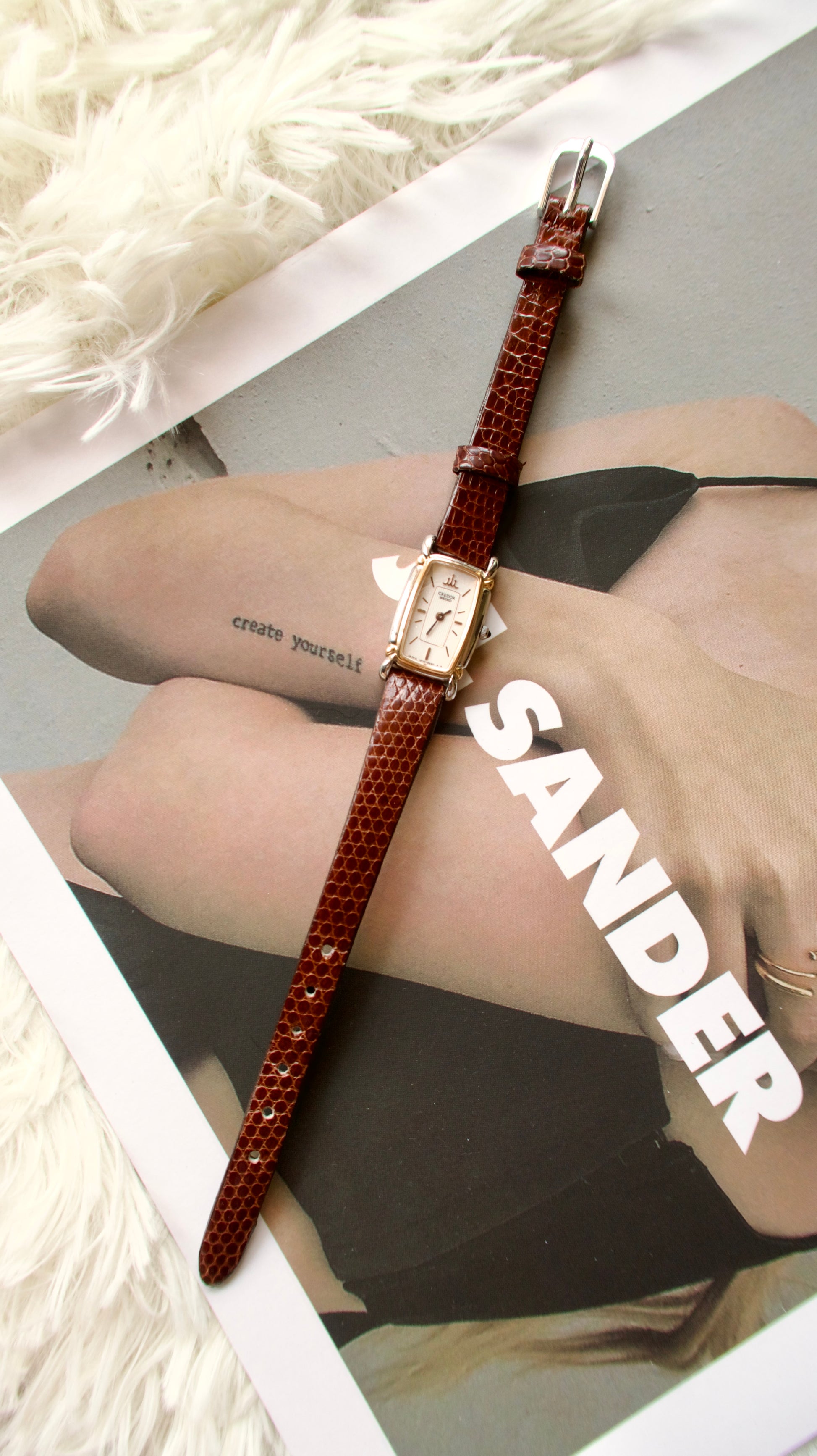 S. Credor Two Tone With Drak Brown Croco Lt Strap