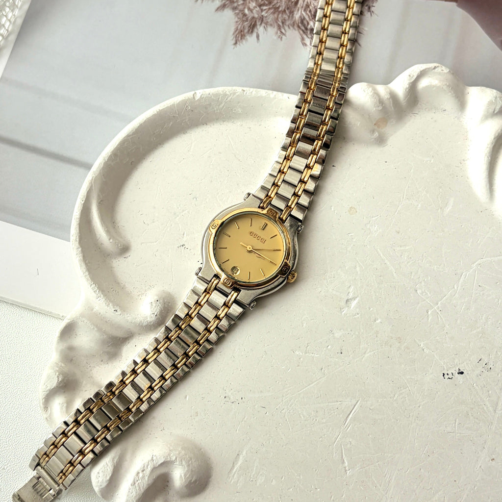 Gc. 6000L Gold Round Dial Two Tone Chain Watch