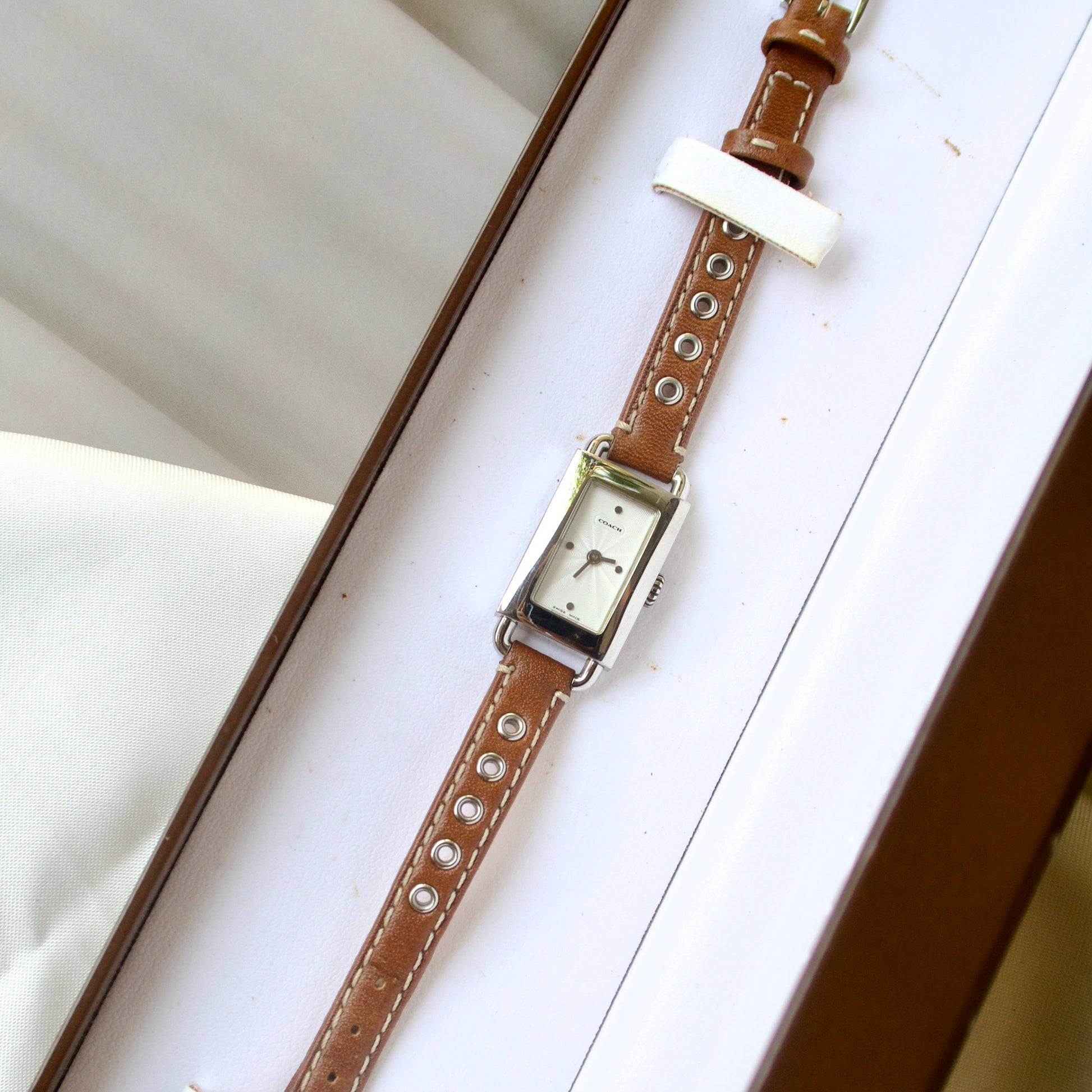 [WITH BOX] CC. Silver Dial with Brown Strap Watch