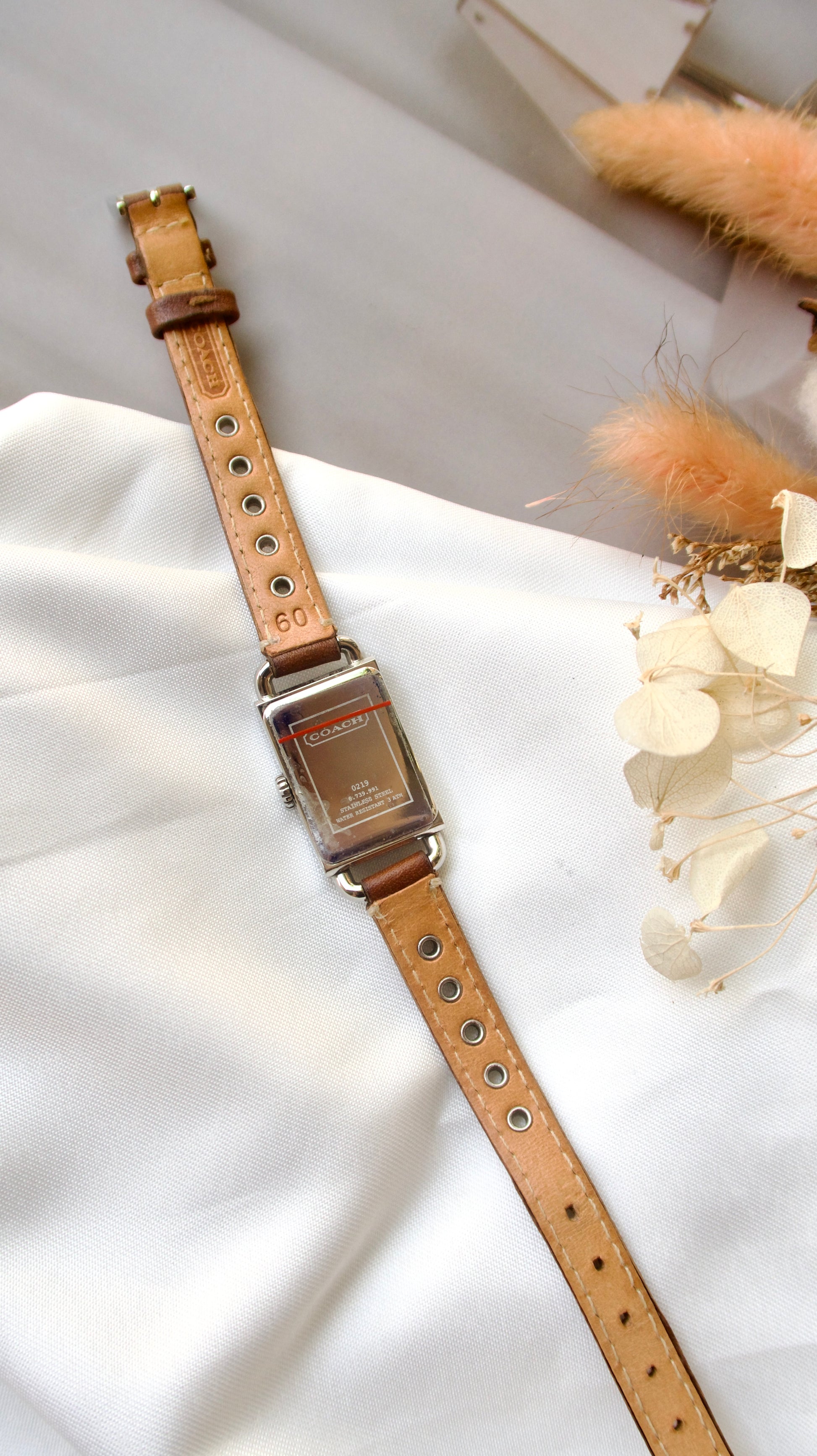 [WITH BOX] CC. Silver Dial with Brown Strap Watch