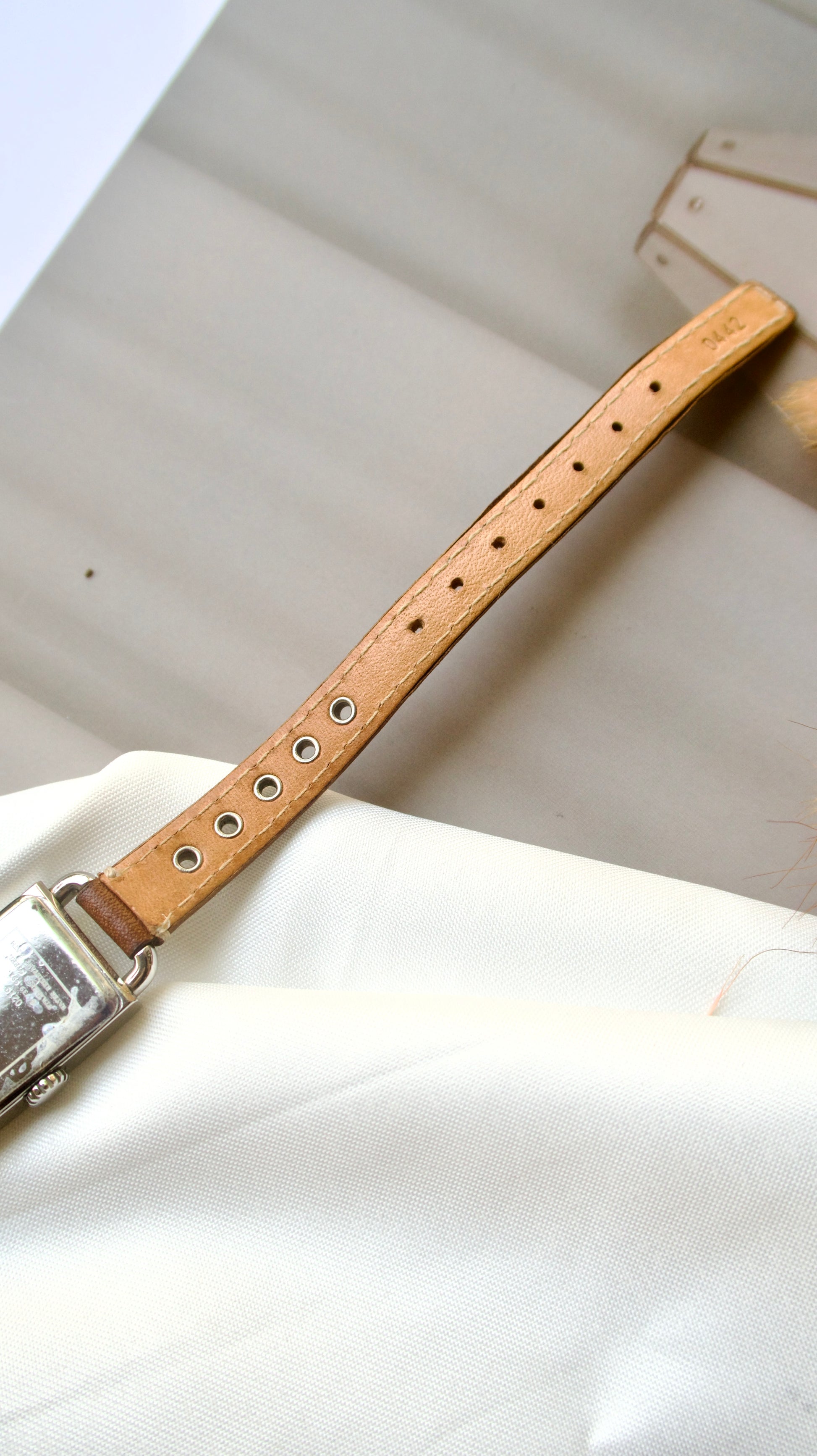 [WITH BOX] CC. Silver Dial with Brown Strap Watch