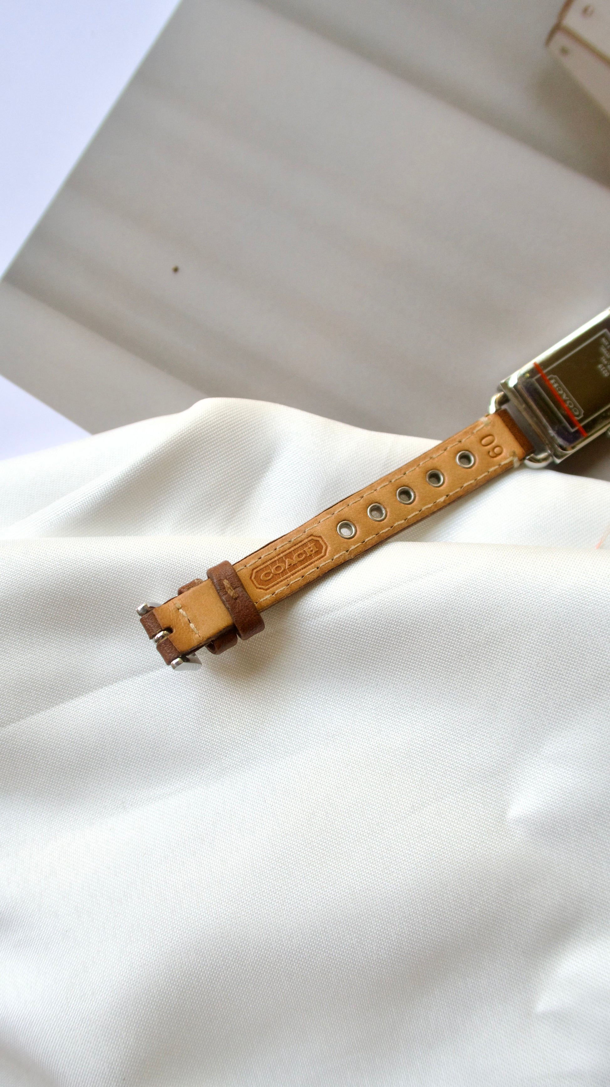 [WITH BOX] CC. Silver Dial with Brown Strap Watch