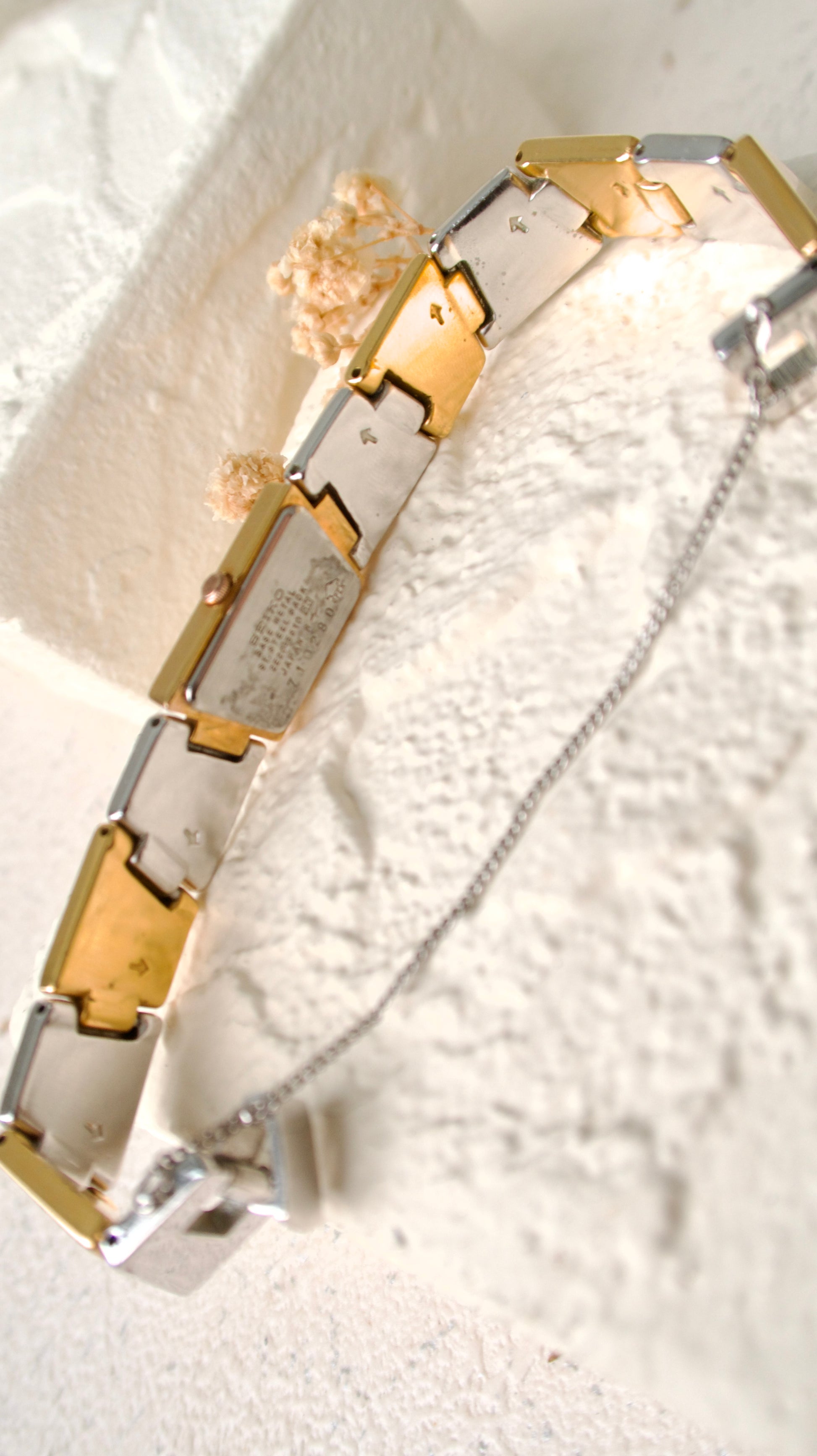 S. Rose Gold Dial with Three Tone Asymmetrical Chain Watch