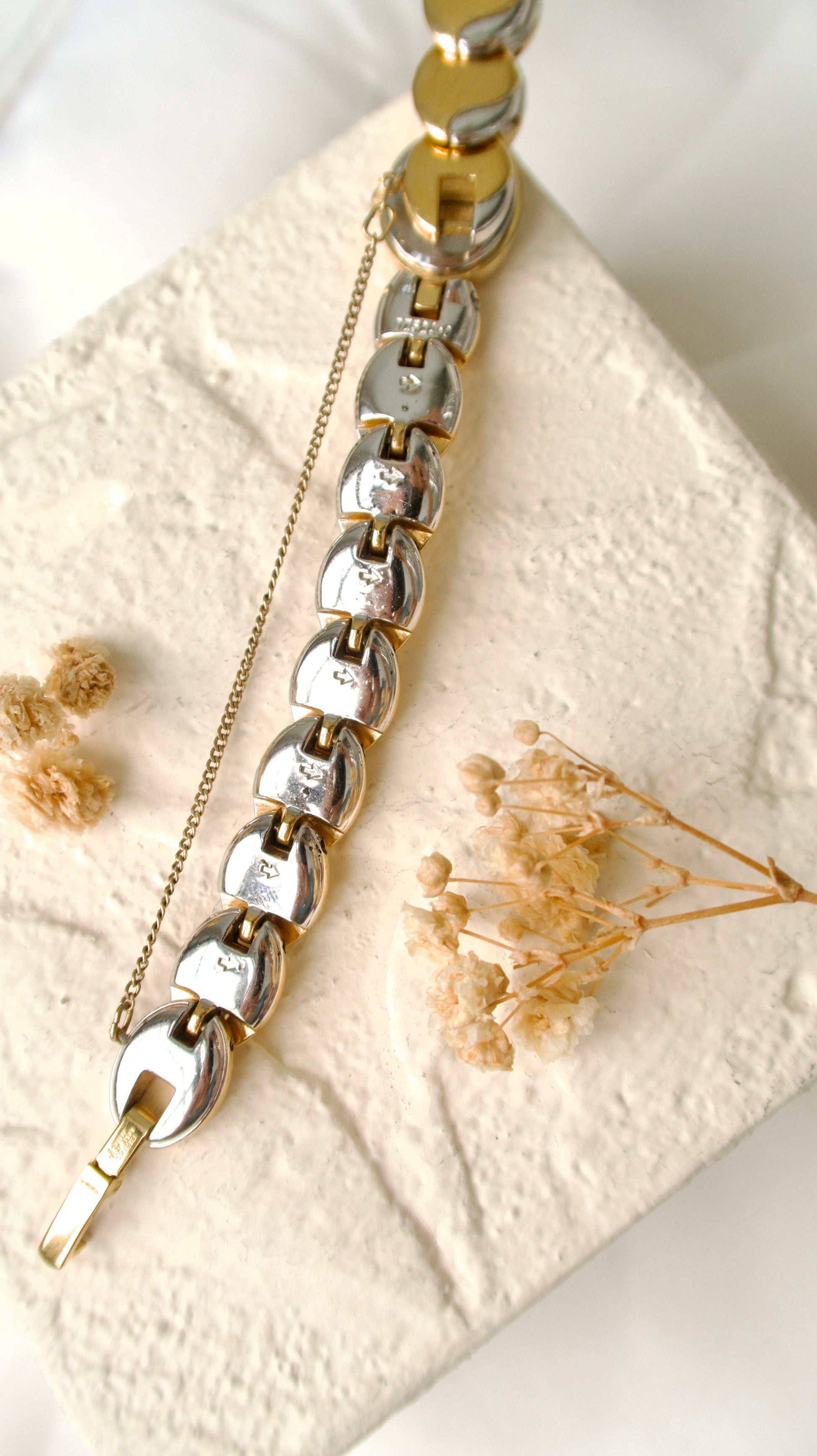 S.  Gold Dial & Oval Chain Watch
