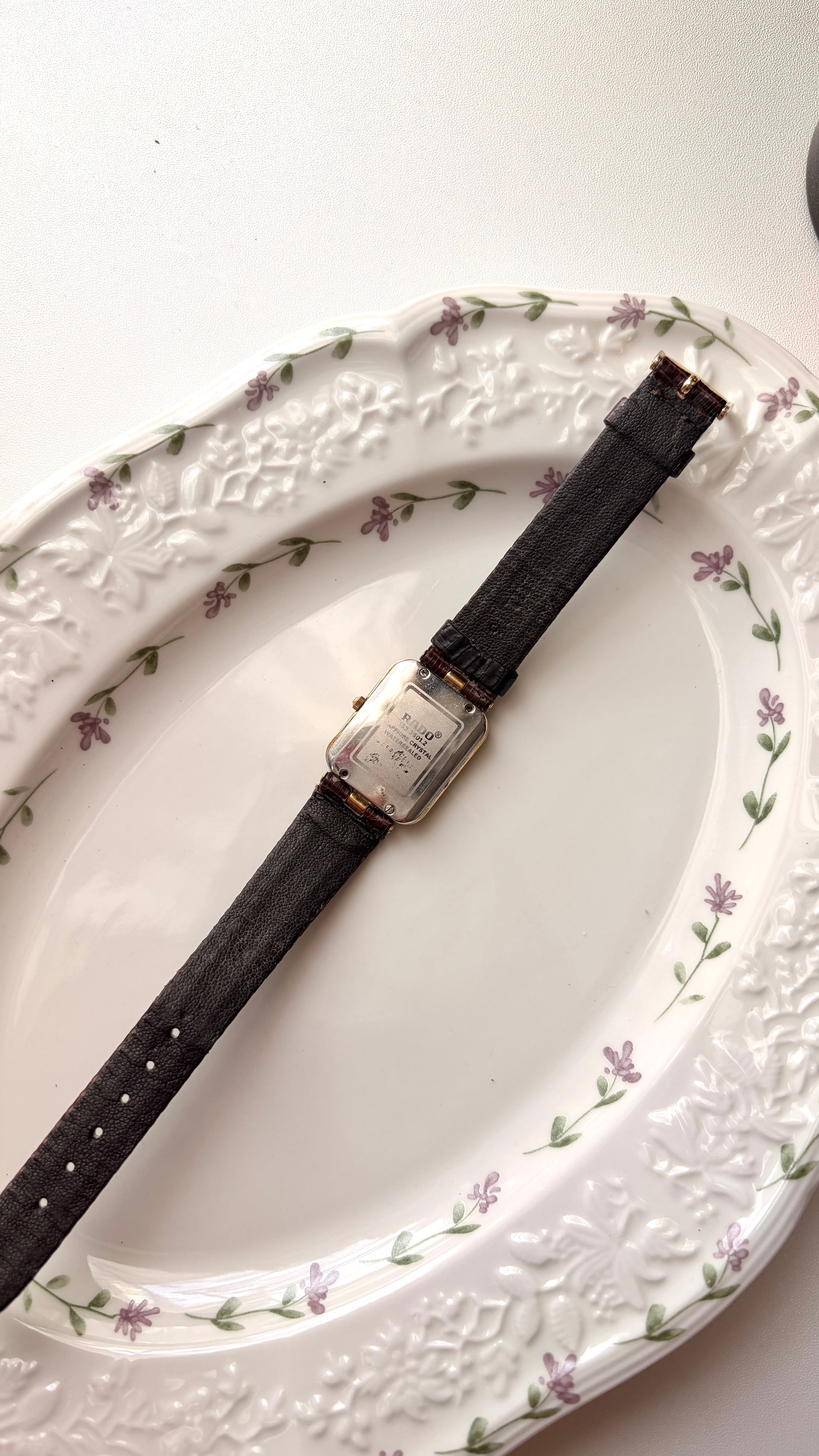 RD. Florence Gold Square Dial with Brown Strap Watch