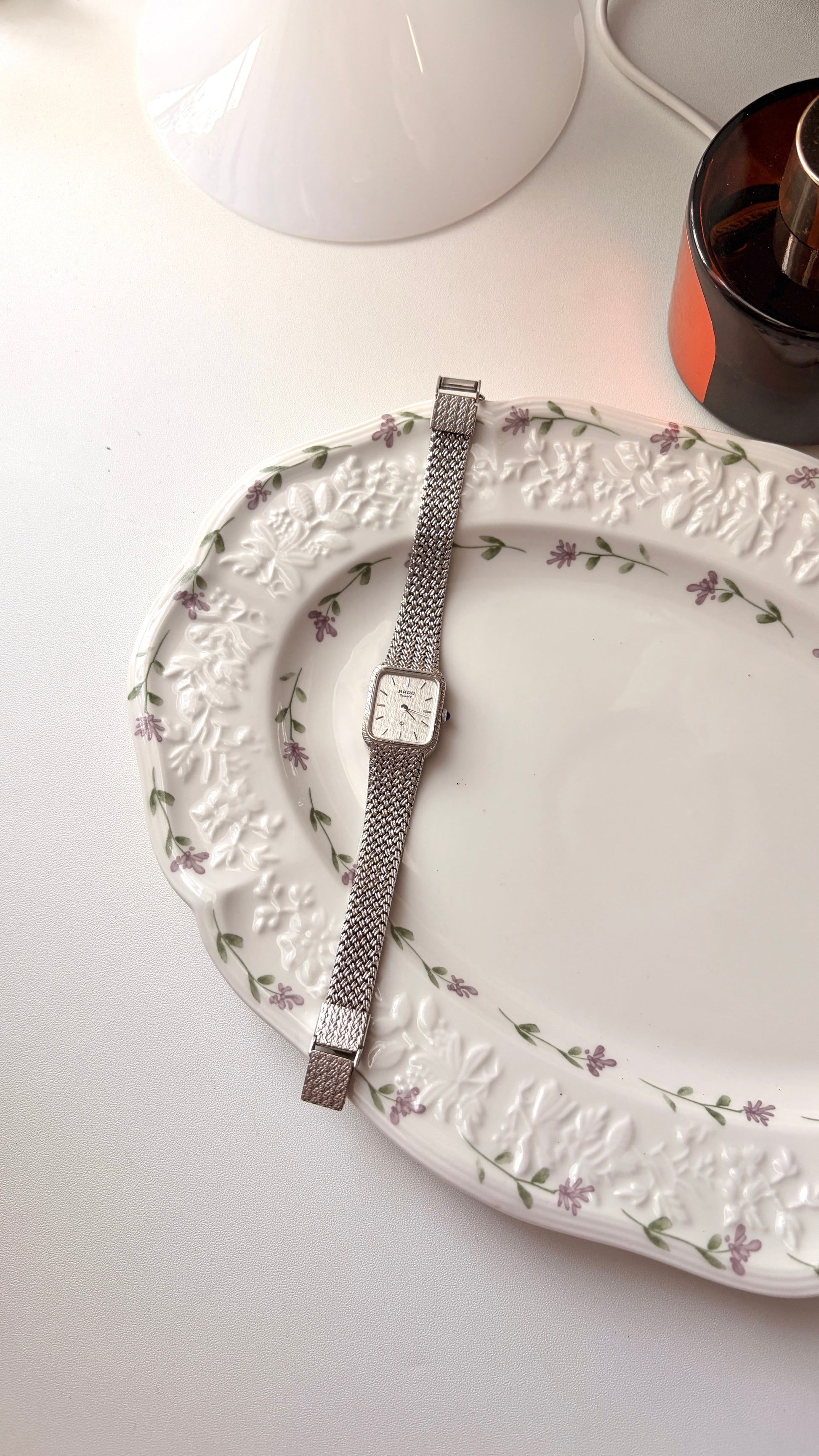RD. Elegance Silver Square Dial Silver Chain Watch