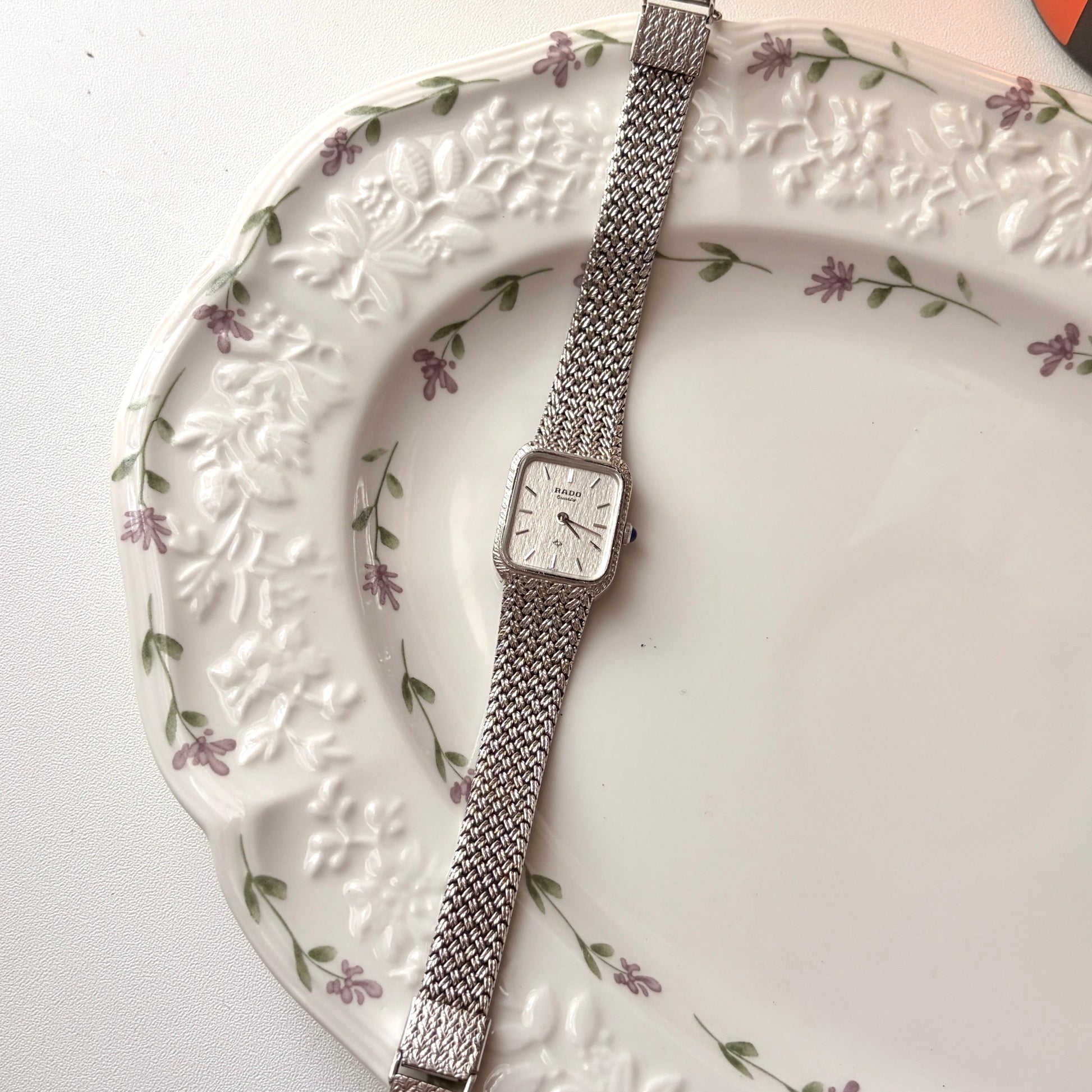 RD. Elegance Silver Square Dial Silver Chain Watch