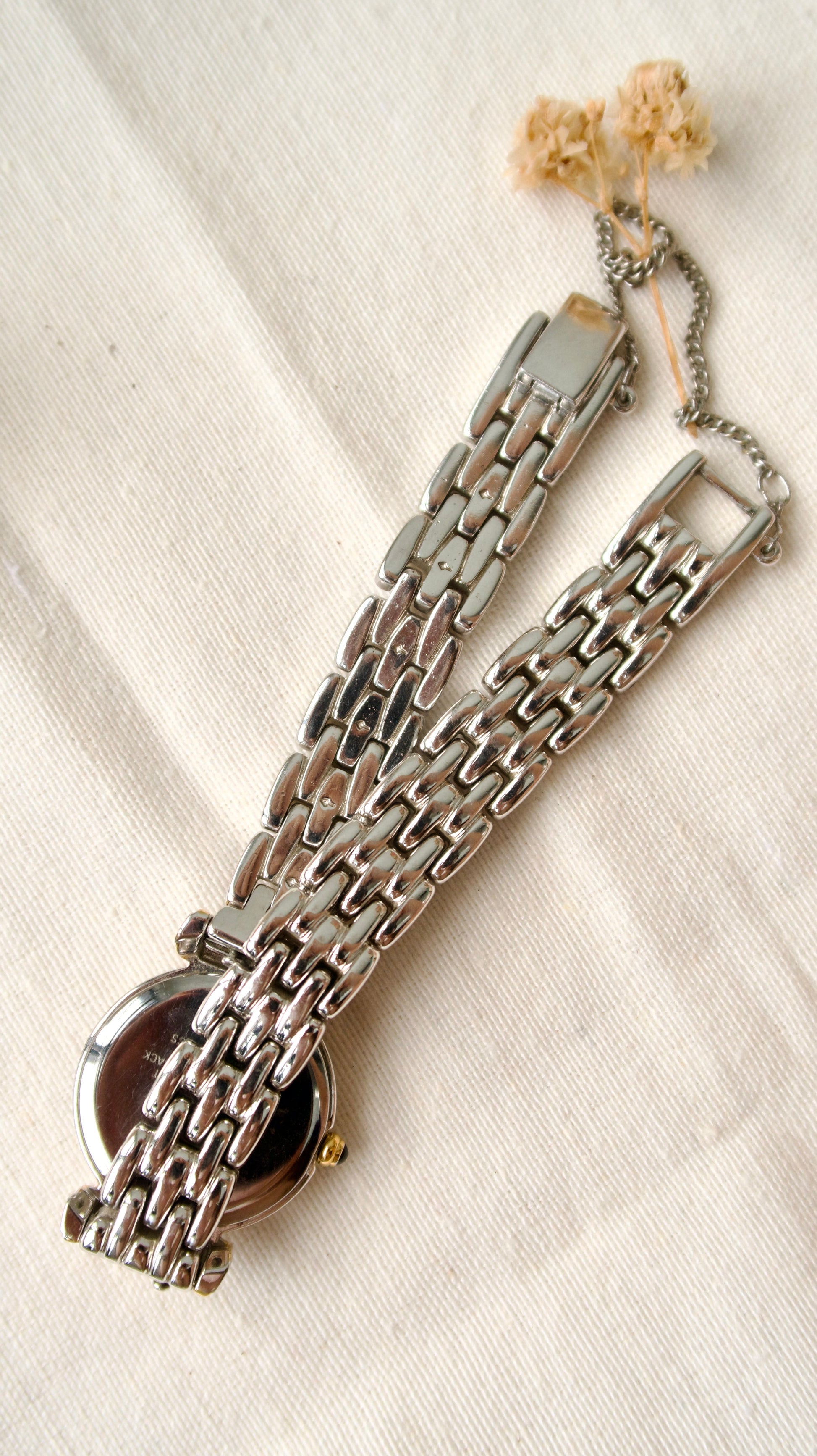 LANCETTI Milano Round White MOP Dial with Silver Chain Watch