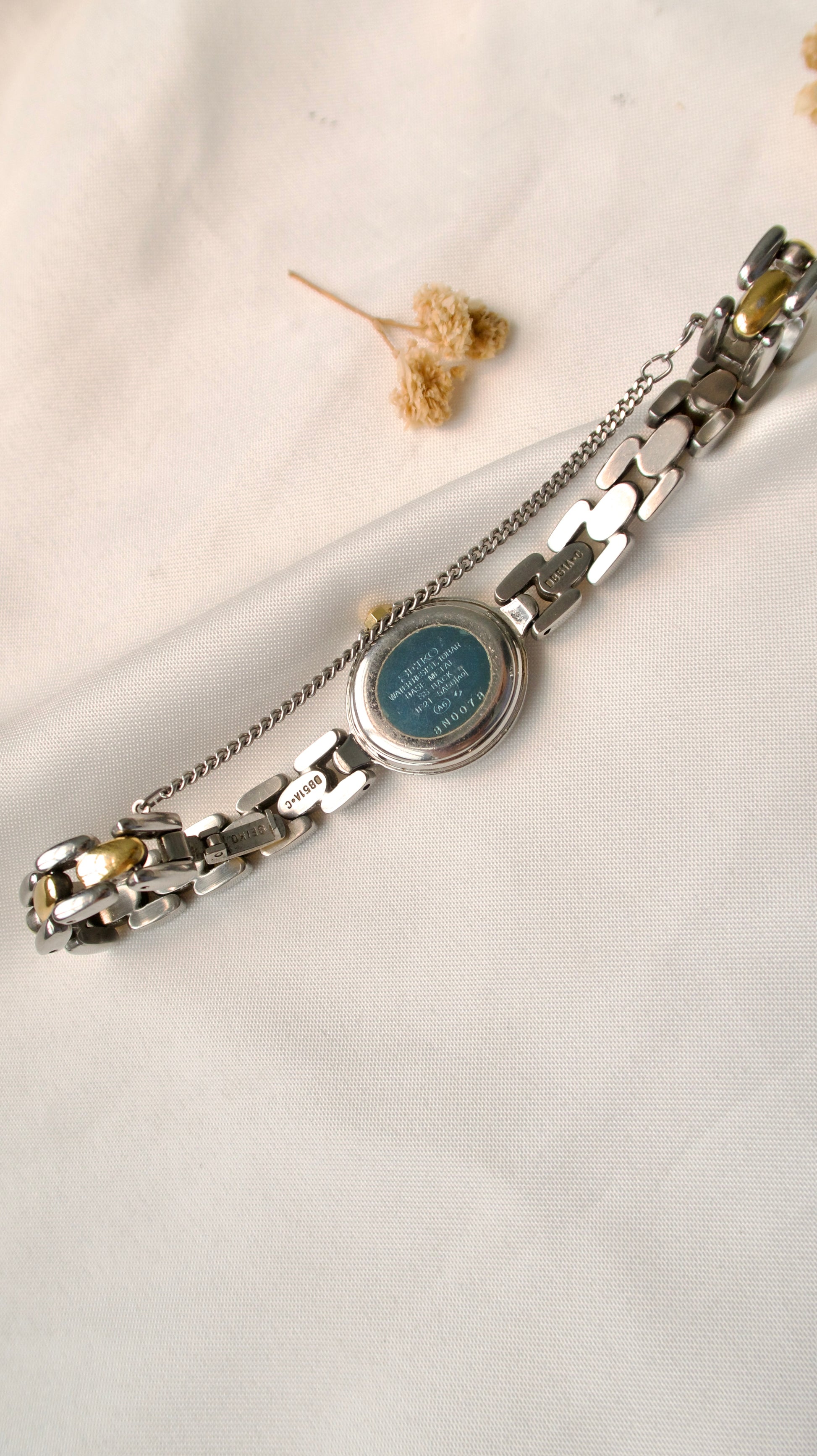 S. Moorea White Roman Dial with Two Tone Chain Watch