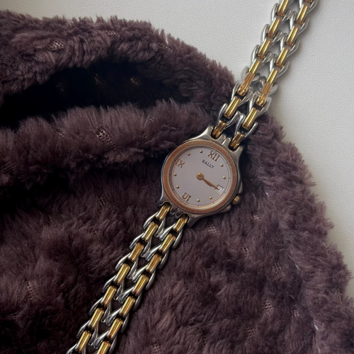 BALLY. Round Silver Dial with Two Tone Watch