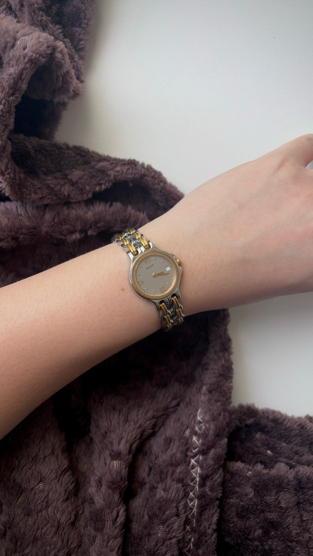 BALLY. Round Silver Dial with Two Tone Watch
