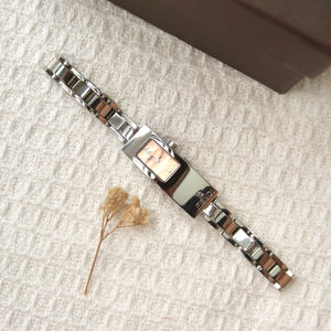 [WITH BOX] F. 3300L Rose Gold Dial Silver Chain Watch