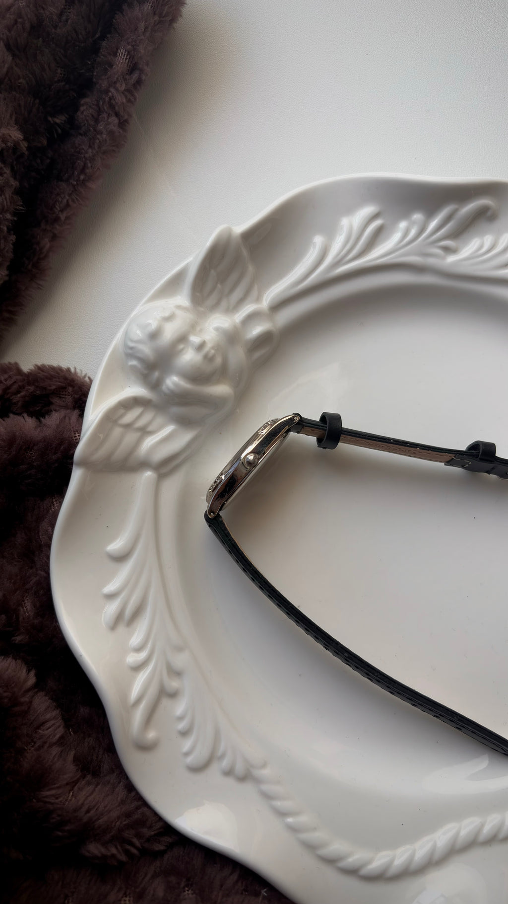 CTZ. Eco Drive White Oval Dial Black Strap Watch
