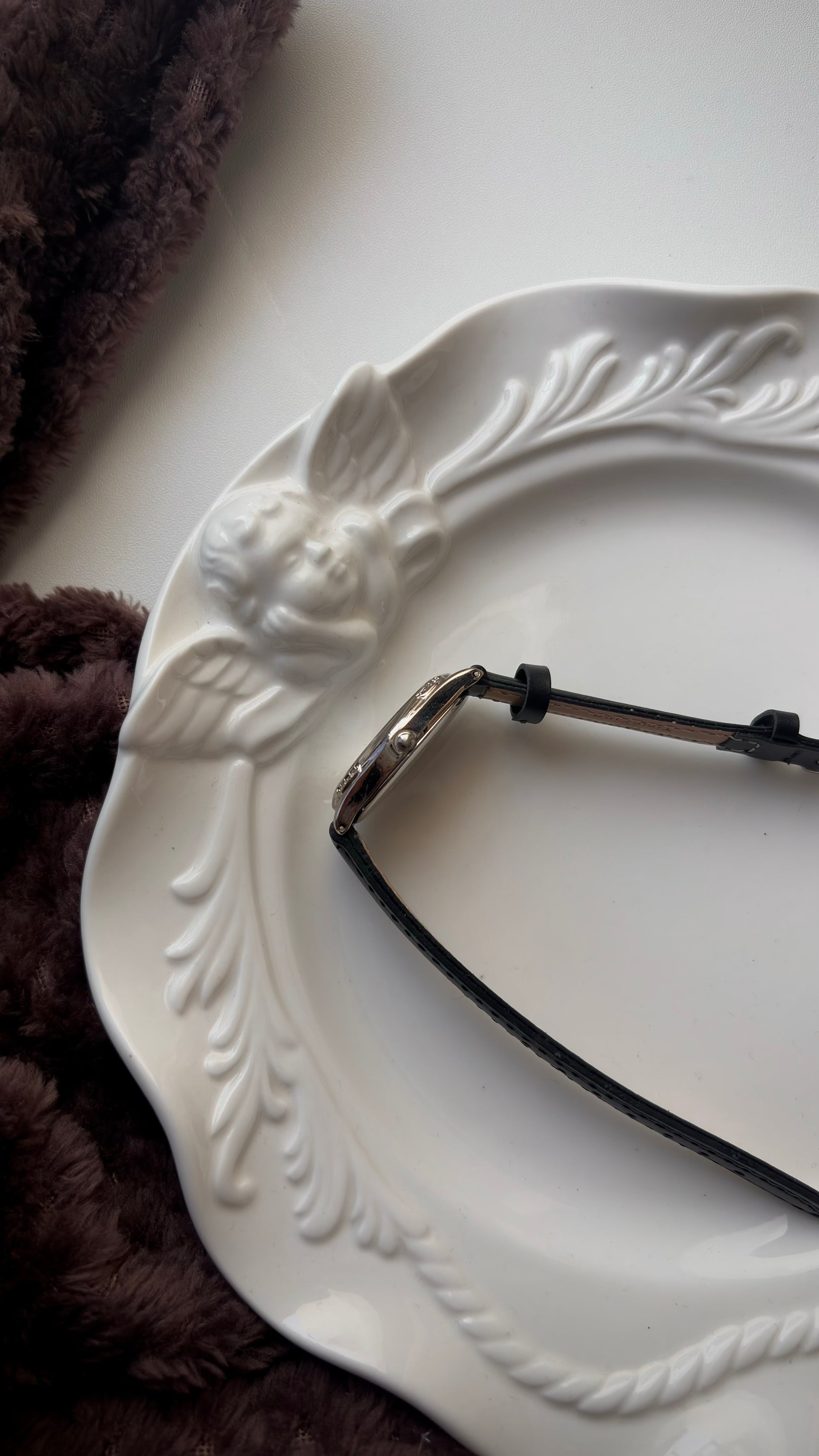 CTZ. Eco Drive White Oval Dial Black Strap Watch
