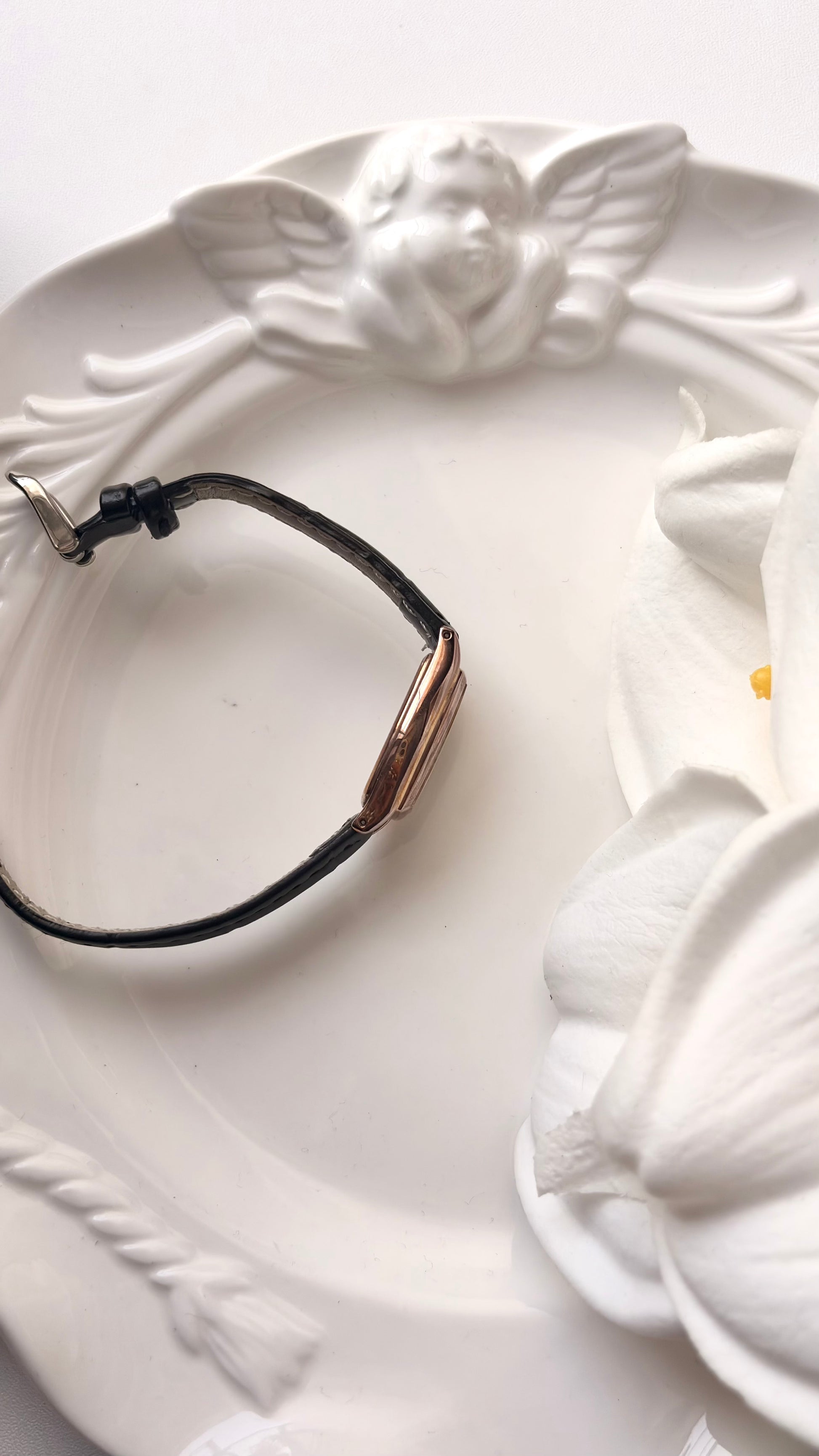 [WITH BOX] CTZ Exceed EcoDrive Rose Gold Oblong Dial Black Strap Watch