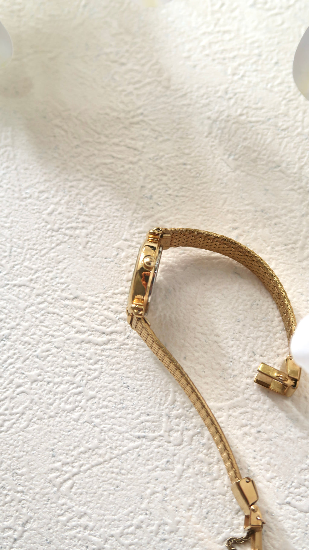 S. Gold Round Dial with Gold Chain Strap Watch