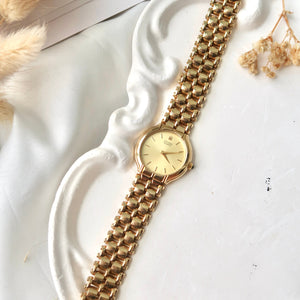CTZ. Gold Round Dial with Gold Chain Watch