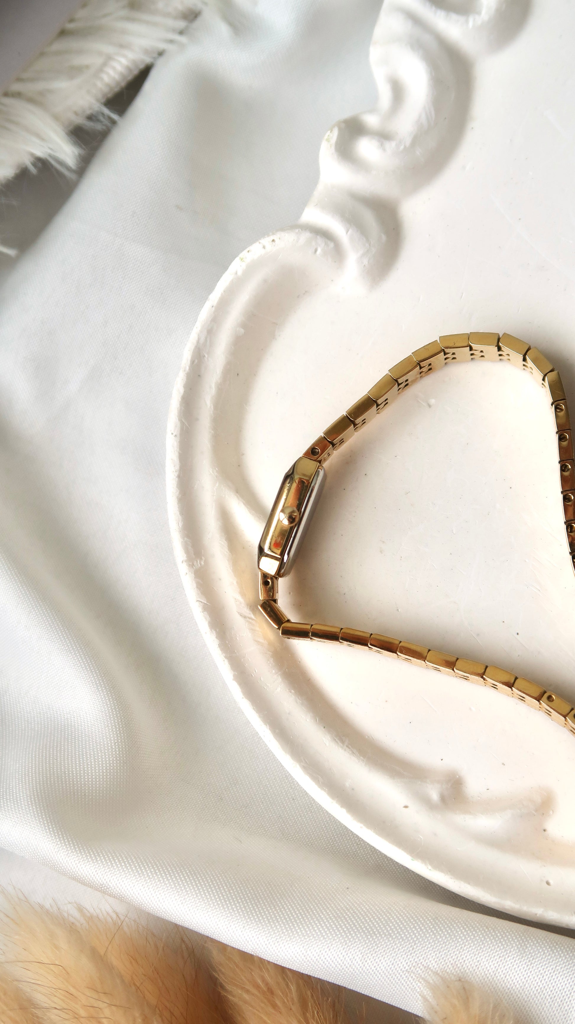 CTZ. x HIROB Gold Mini Square Dial with Gold Chain Watch