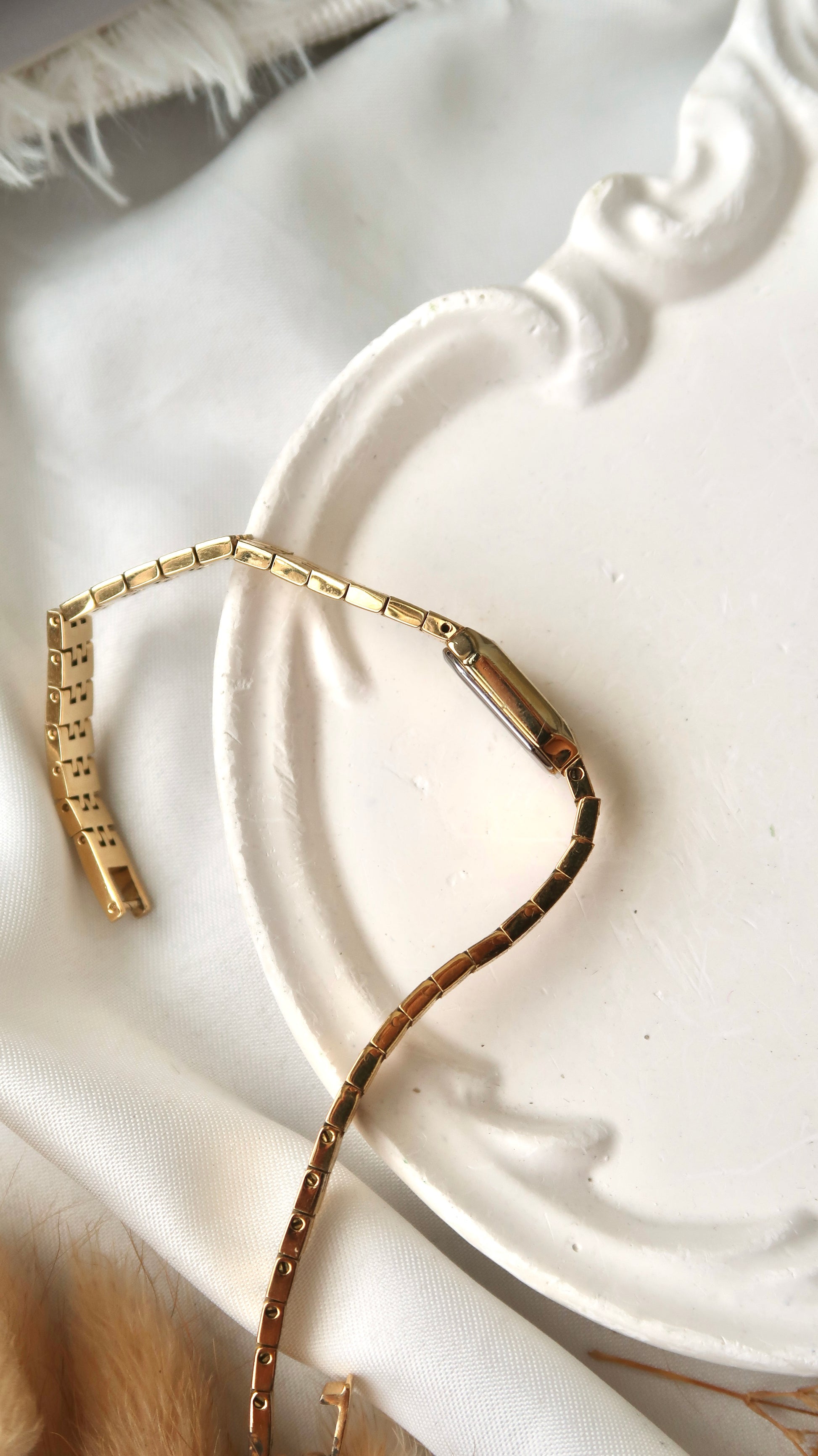 CTZ. x HIROB Gold Mini Square Dial with Gold Chain Watch